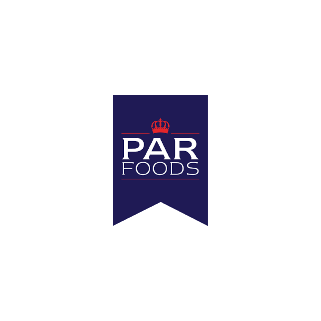 Blue crest banner with red crown above white lettering