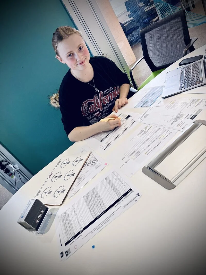 Documentation on a table while staff works