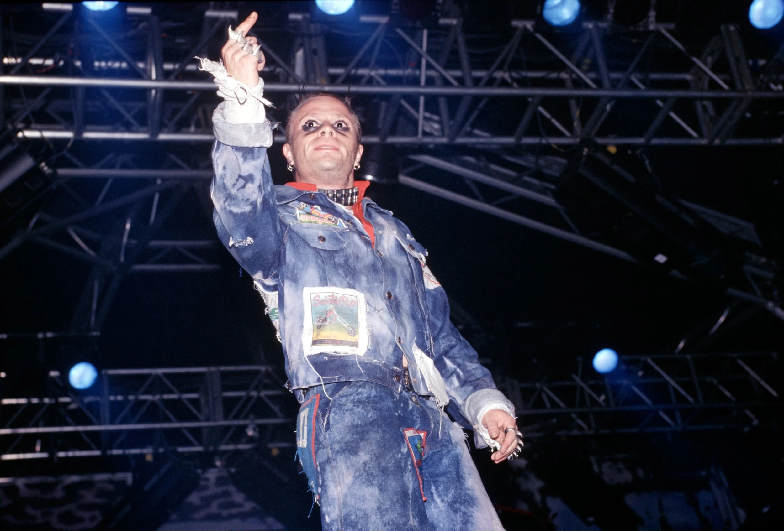 Keith Flint of The Prodigy taken in the 'pit' in front of the crowd. 
