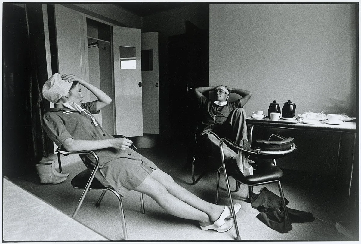 After an eight hour operation for open heart surgery.