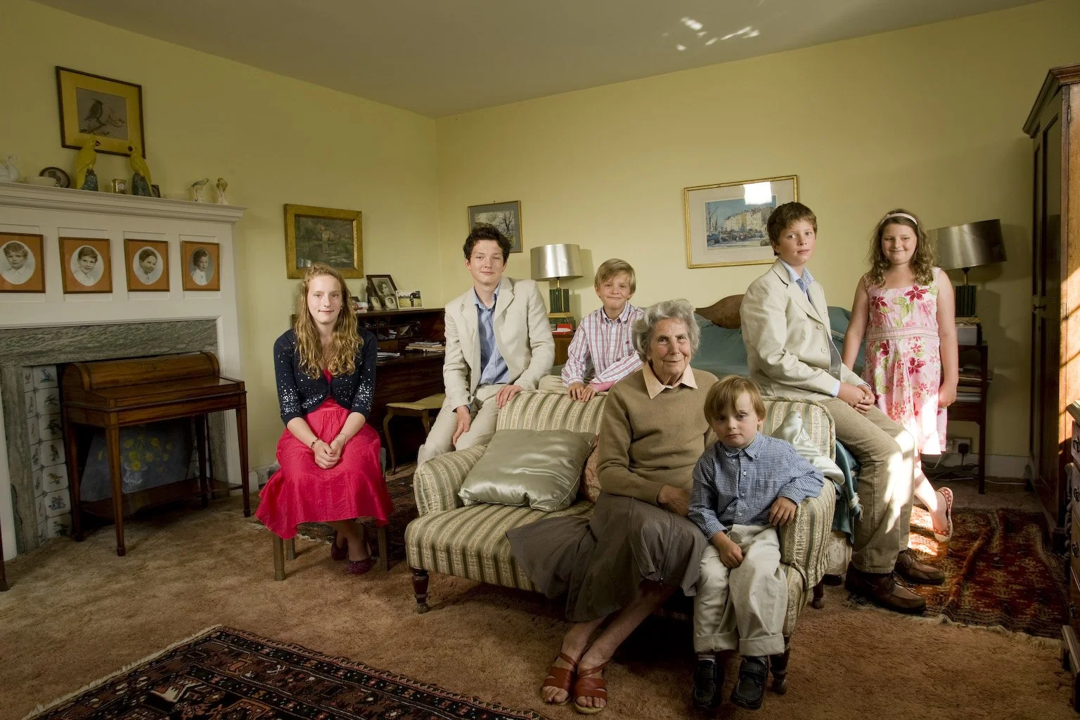 Moolly Campbell with her grandchildren