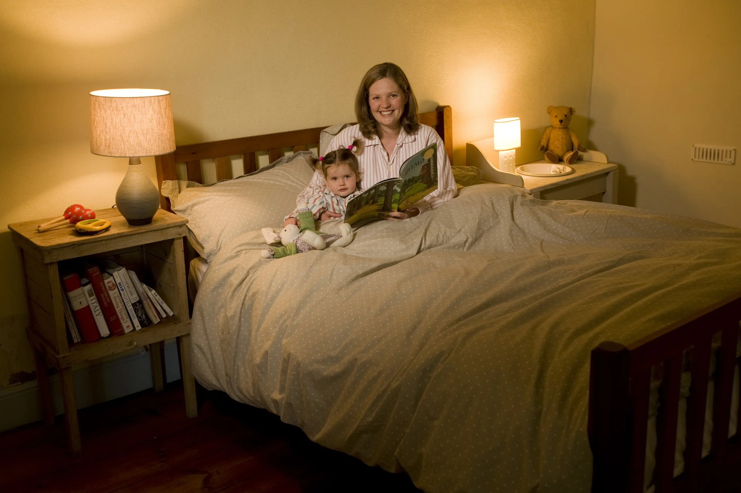 Charlie and Polly In the bedroom they were both born in 