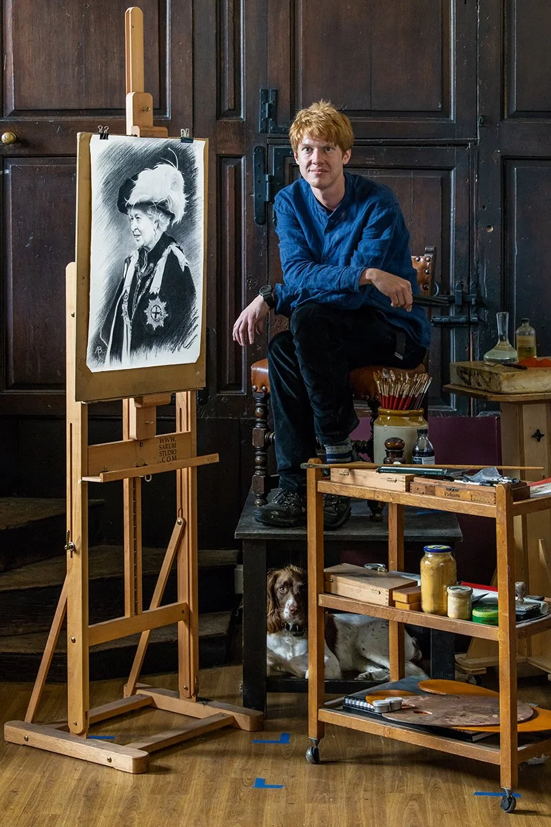 Alastair Barford In a studio in Salisbury. I love  all the squares in this picture.
