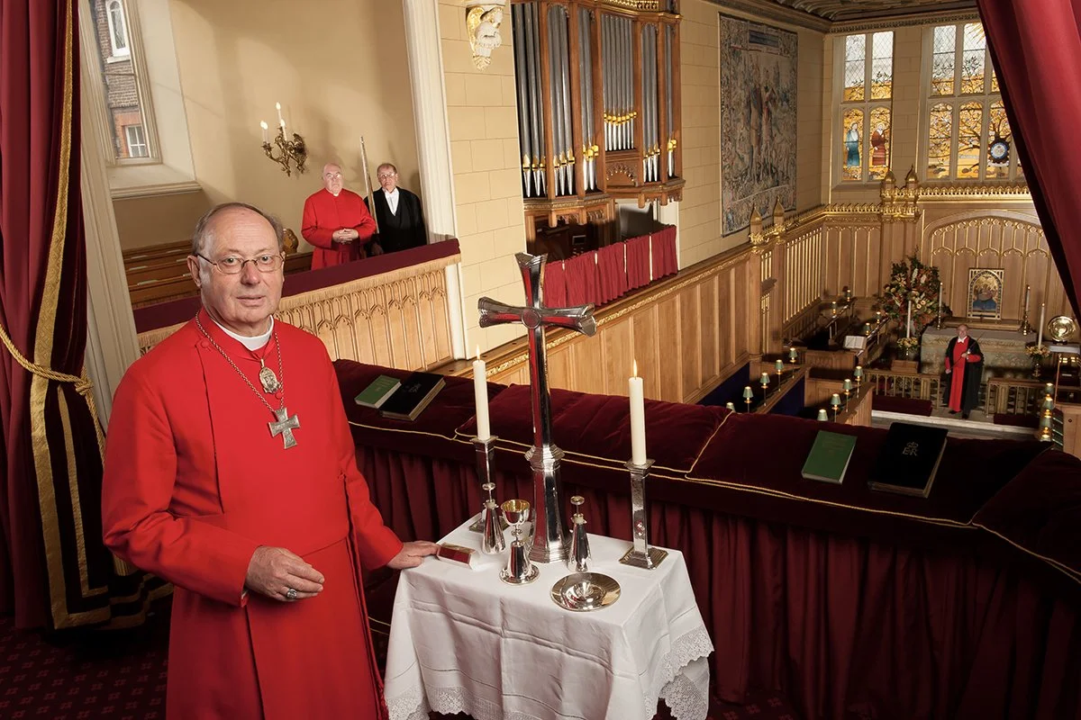 The Right Reverend Christopher Hill, Clerk of the Closet and Bishop of Guildford in the chapel of St James Palace 