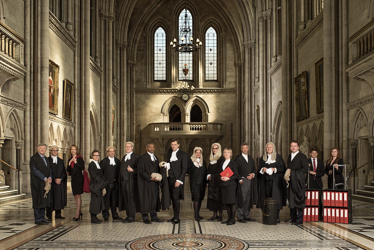 Queen's Counsels in the Great Hall of the Royal Courts of Justice