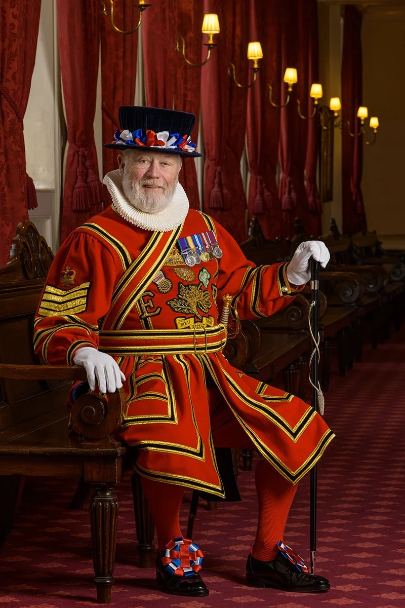 The Messenger Sergeant Major of the King's Bodyguard of the Yeoman of the Guard in St James's Palace. This is the oldest of the royal bodyguards and the oldest military corps in Britain.    