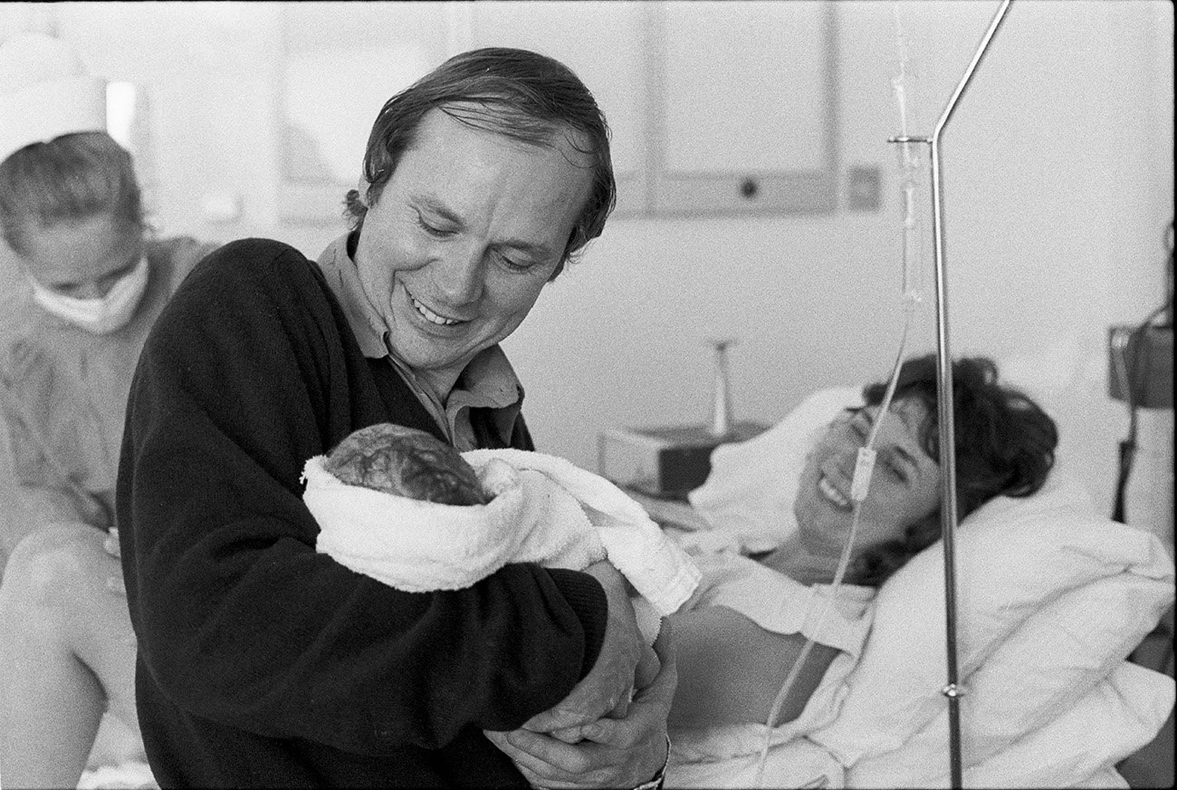 Father with his newborn daughter