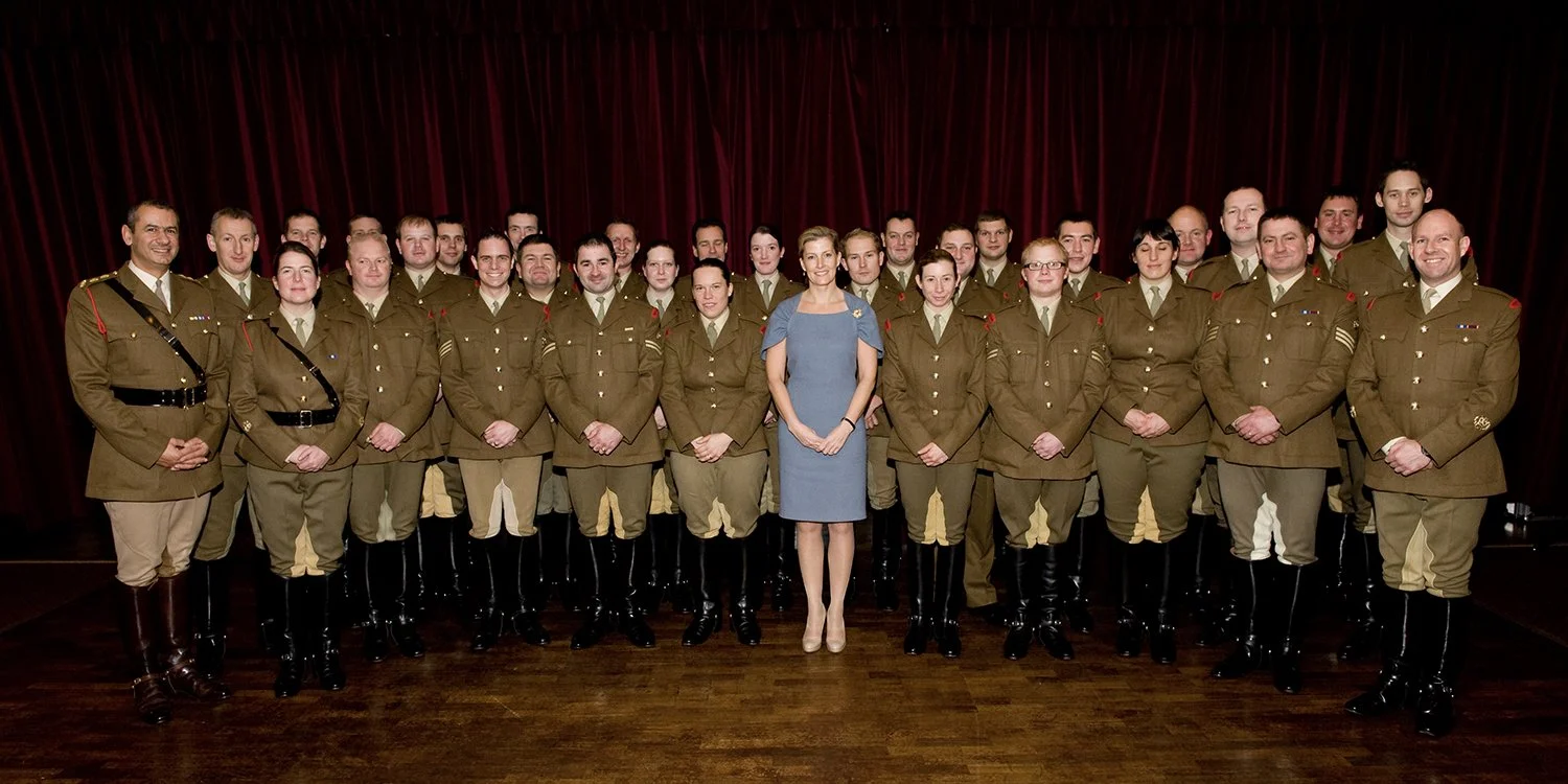 The Duchess of Edinburgh with the Life Guards & Blues and Royals Mounted Band    