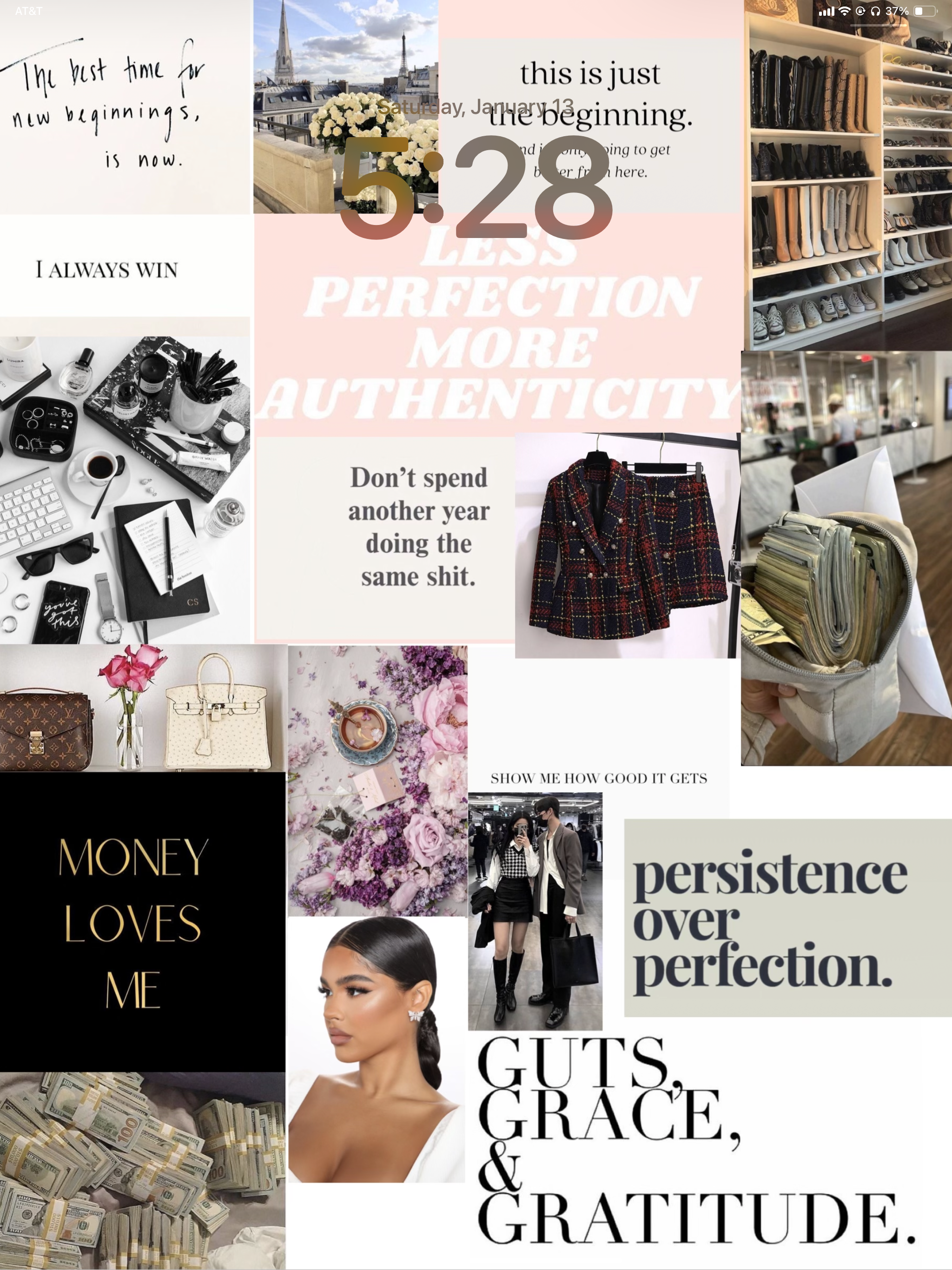 DigitalDashh Downloadable Vision Board Wallpaper - Luxe Life Vibe