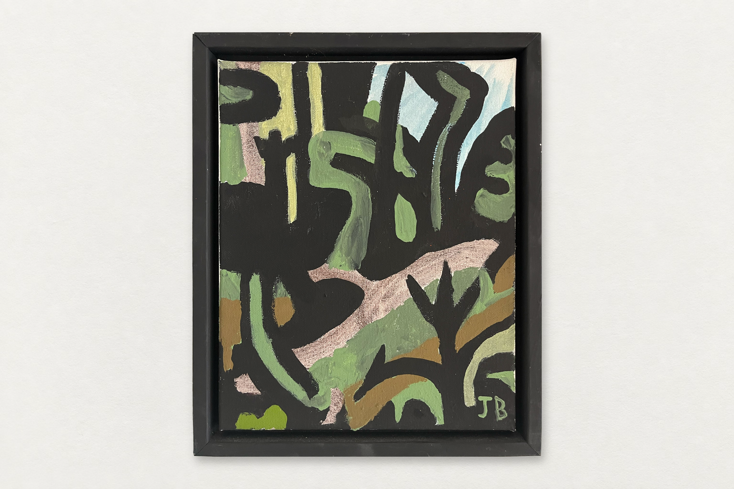 Jamey Barnard
  Dark Woods 
   Flashe on canvas
  11.25 by 9.25 inches framed
  $800  