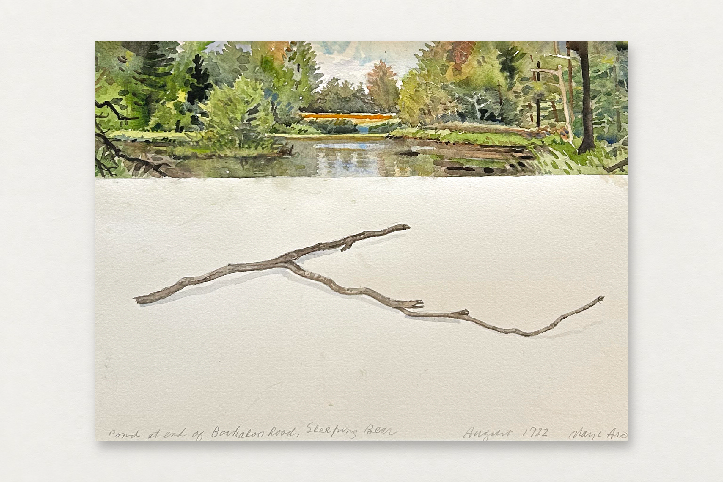 Mary Aro
  Pond at End of Road 
   Watercolor (Matted and Framed)
  9 by 12.25 inches
  $800  