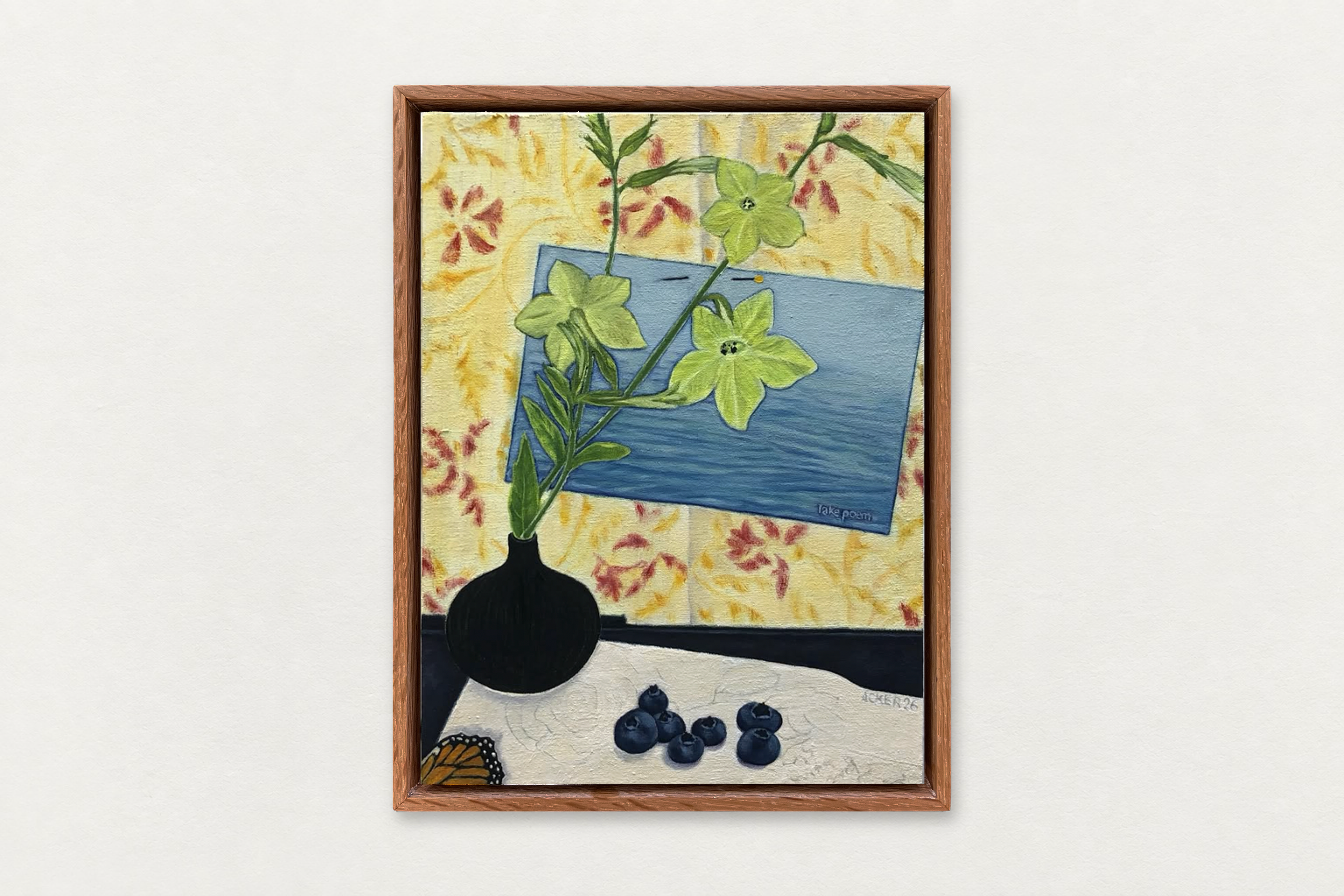 Amanda Acker
  Lake Poem , 2026
   Oil on muslin covered panel in artist's frame
  8 by 6 inches
  $600  