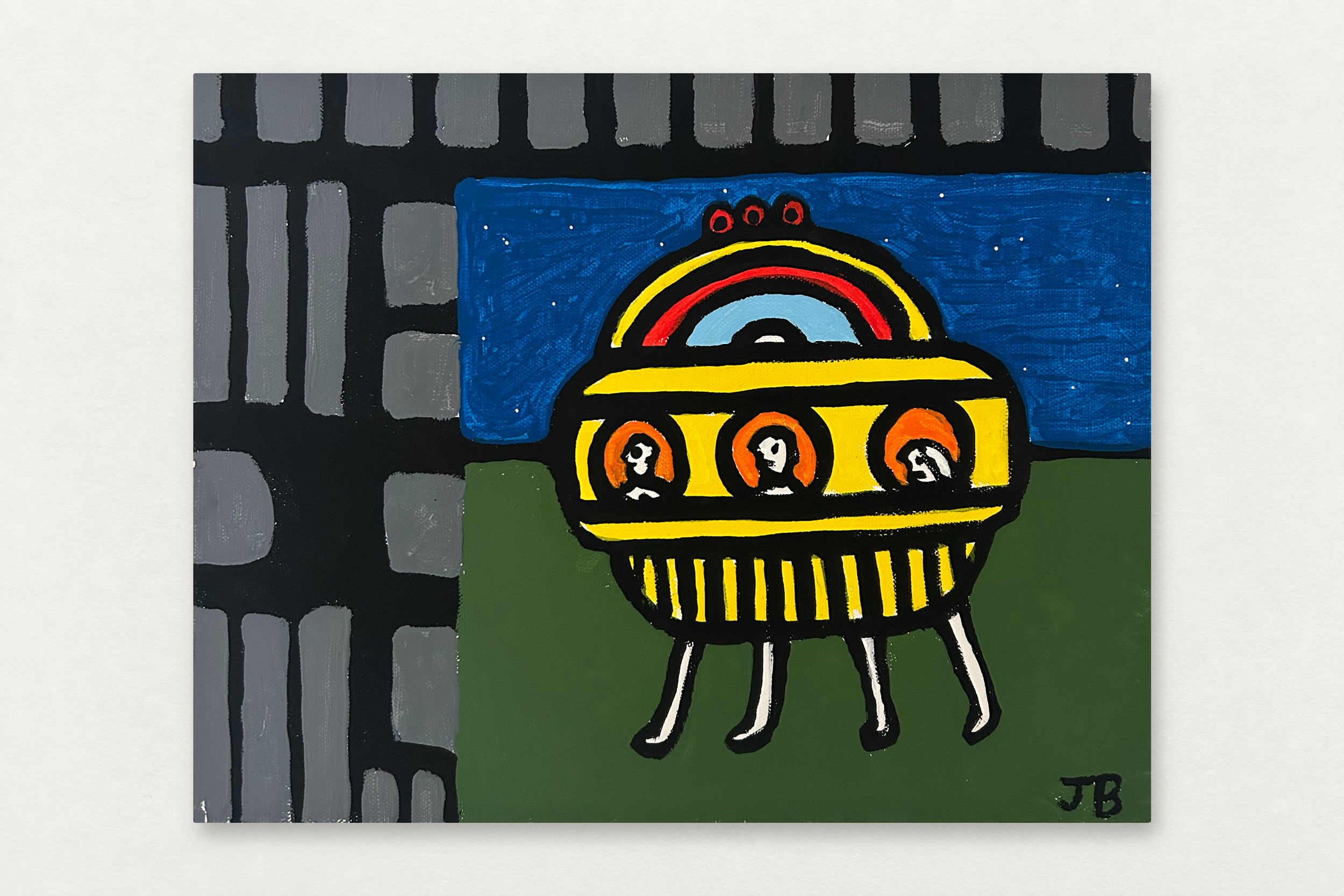Jamey Barnard
  I Saw This Outside Our Barn One Night , 2024
   Flashe on canvas
  11 by 14 inches
  $1200  