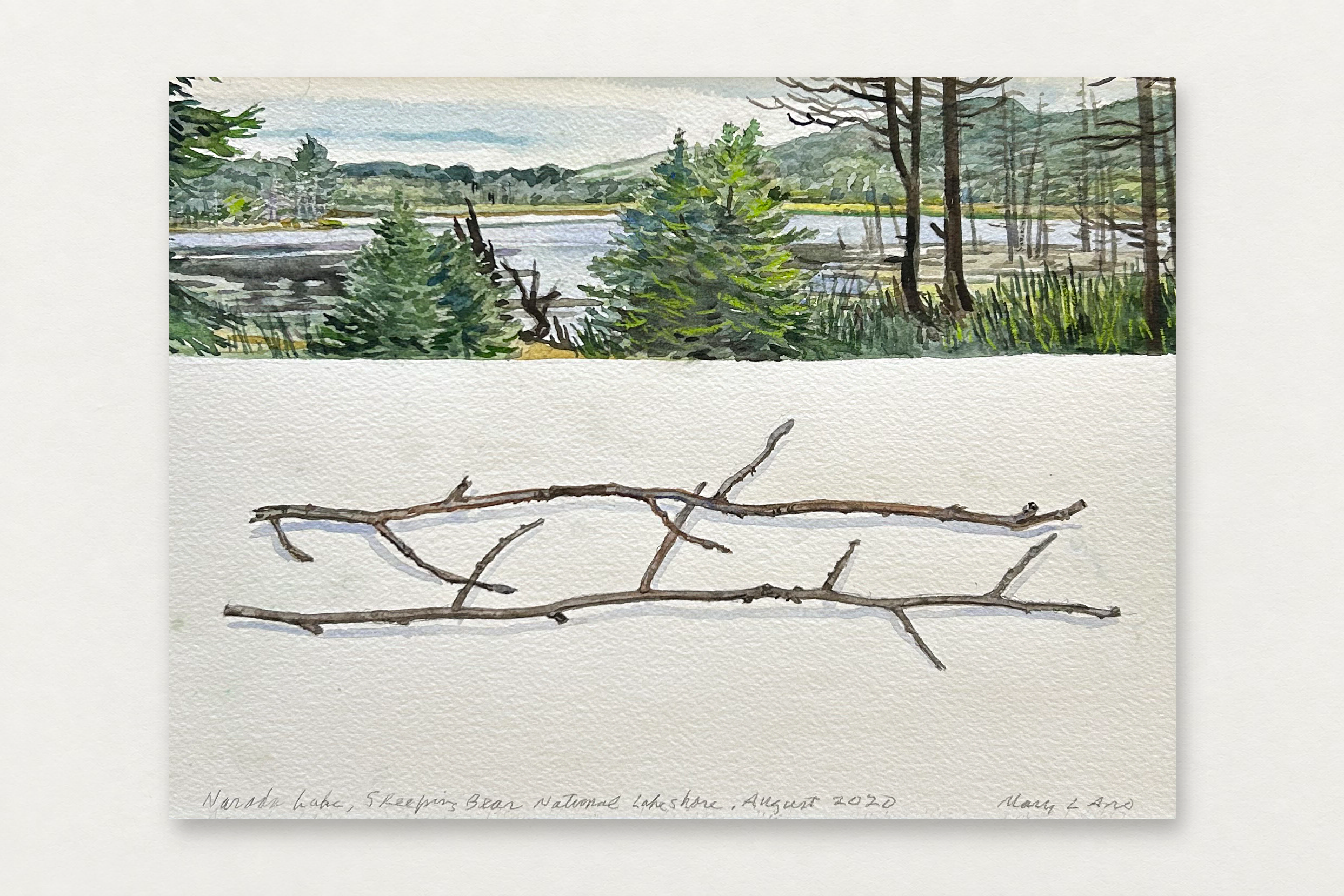 Mary Aro
  Narada Lake 
   Watercolor (Matted and Framed)
  9 by 12.25 inches
  $800  