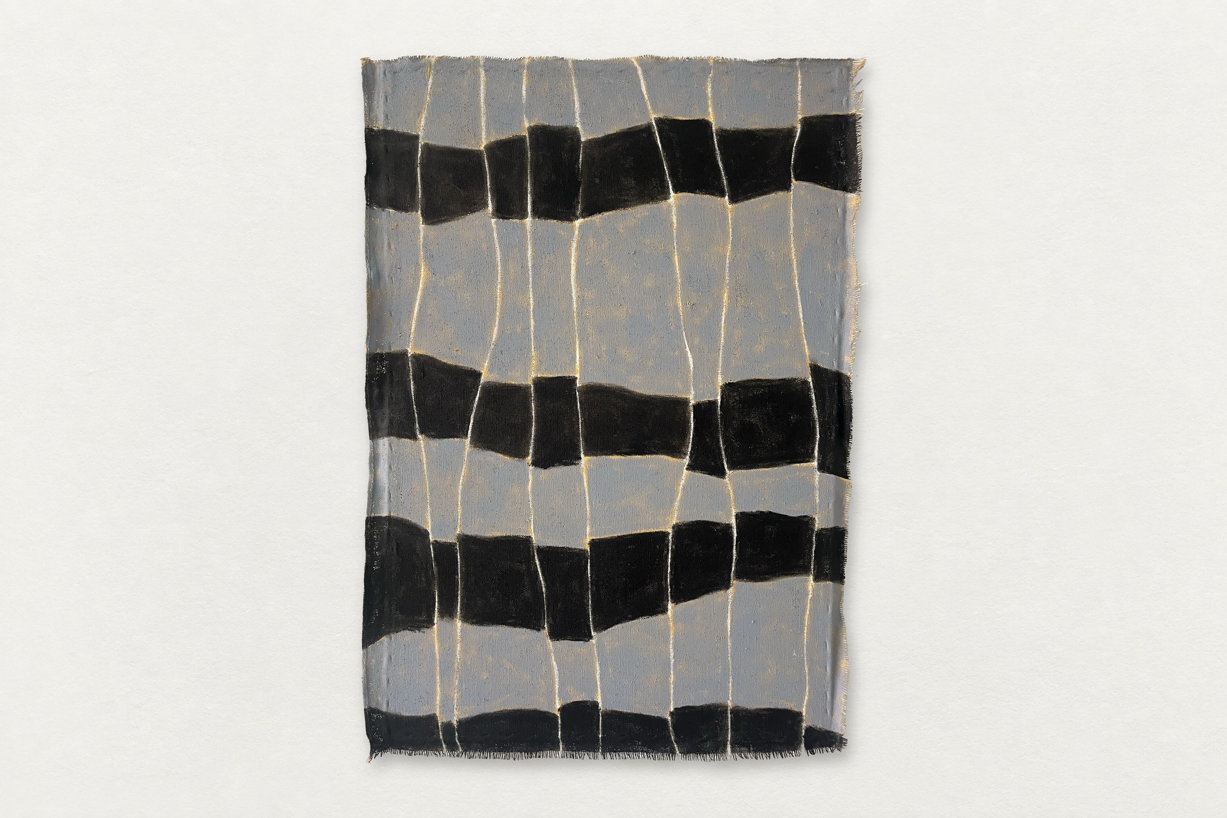 Jesse Hickman
  Black and Gray , 2026
   Paint on Burlap
  56 by 39 inches
  $2800  