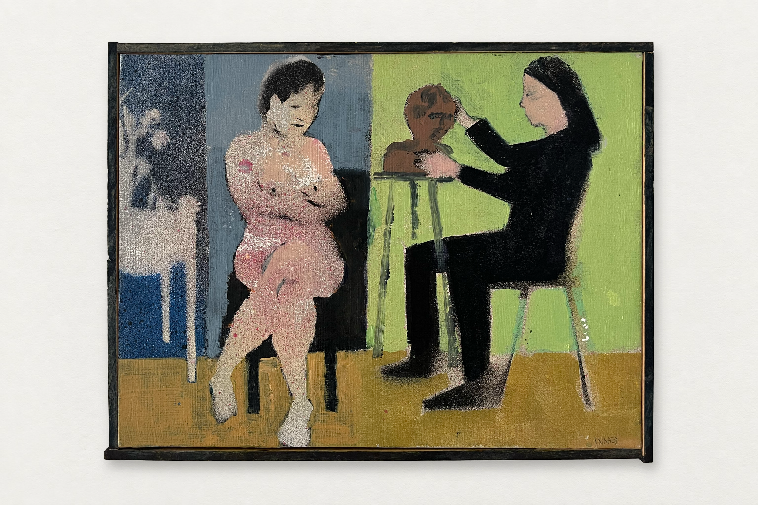 Sarah Innes
  Model Sculptor 
   Oil on chalkboard in artist's frame
  9 by 12 inches
  $950  