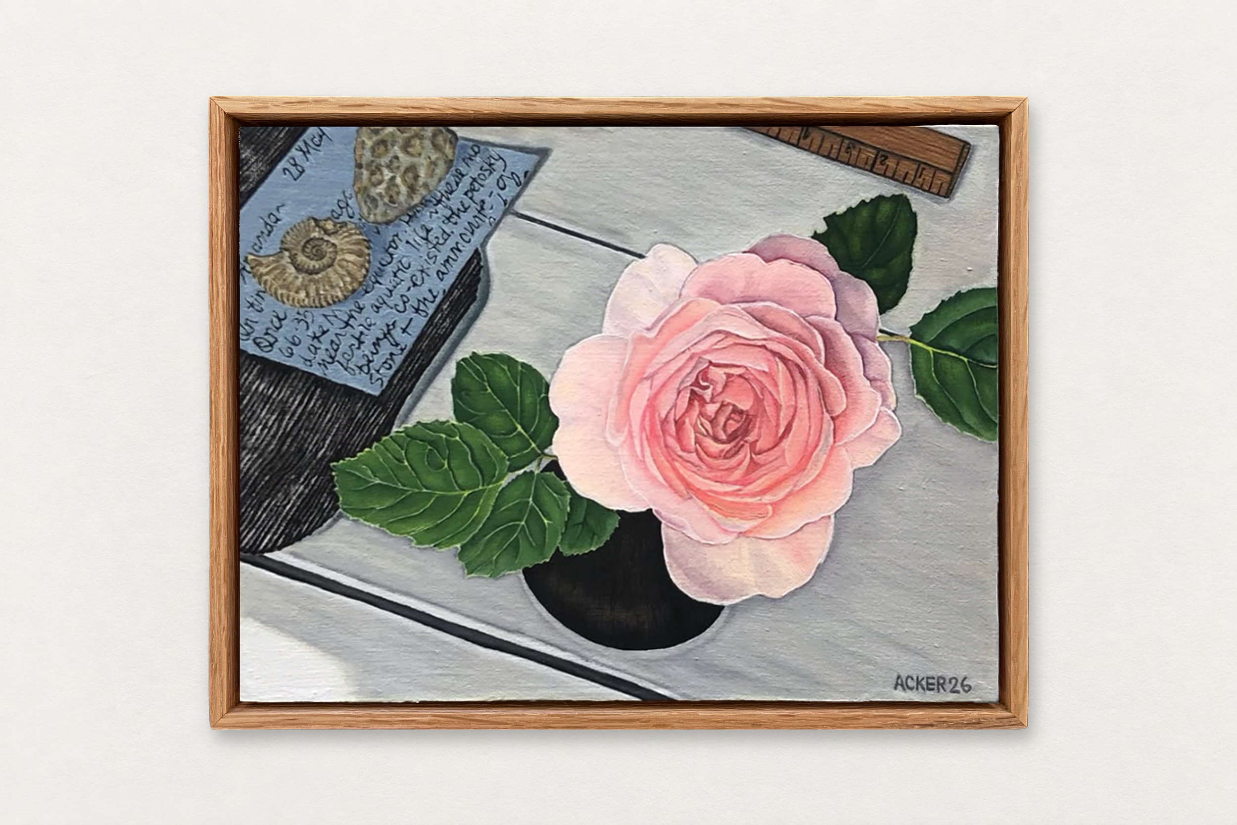 Amanda Acker
  Time Poem , 2026
   Oil on muslin covered panel in artist's frame
  6 by 8 inches
  $600  