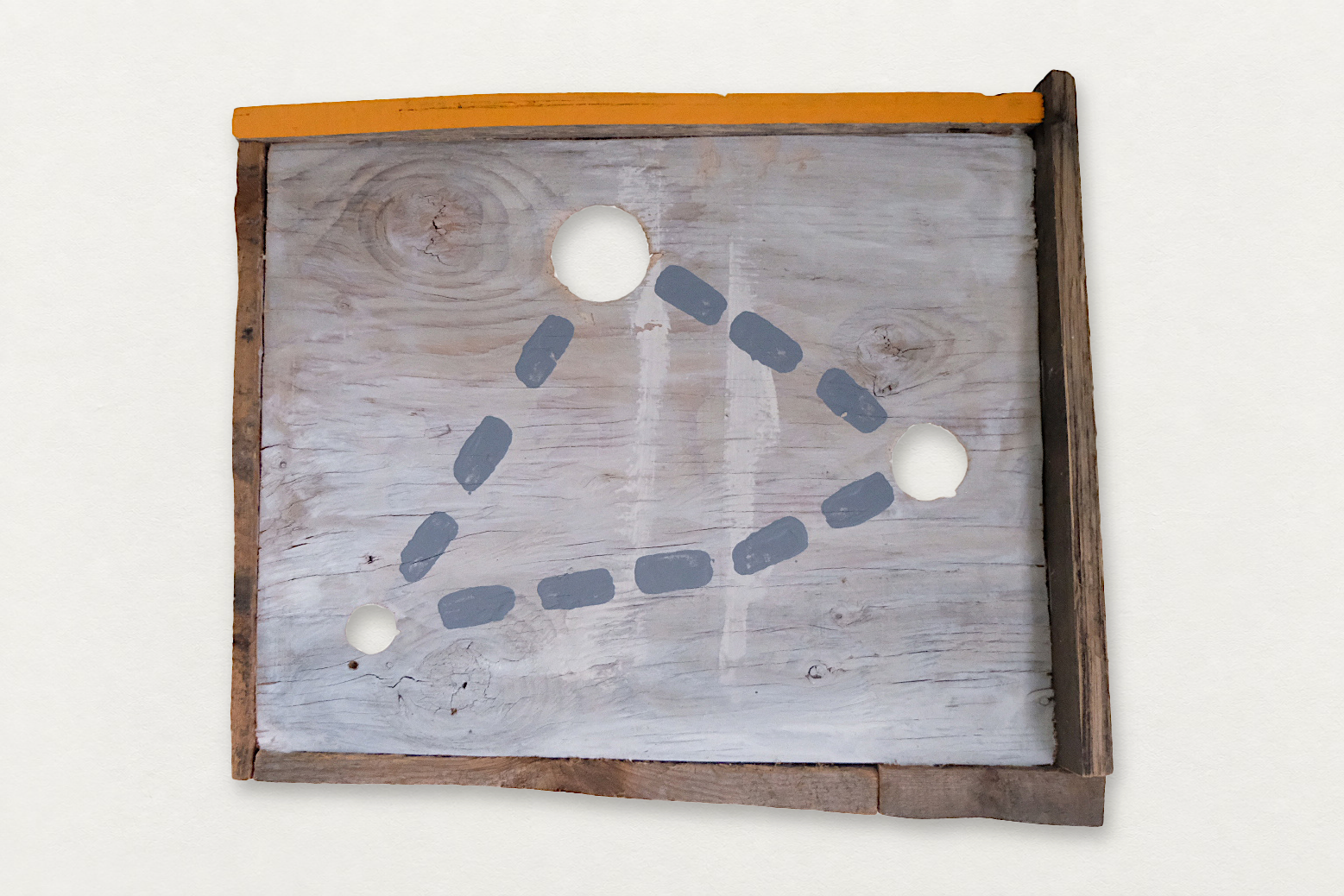 Jesse Hickman
  Tracking a Rabbit , 2025
   Paint on Reclaimed Wood
  12 by 14 by 2 inches
  $400  