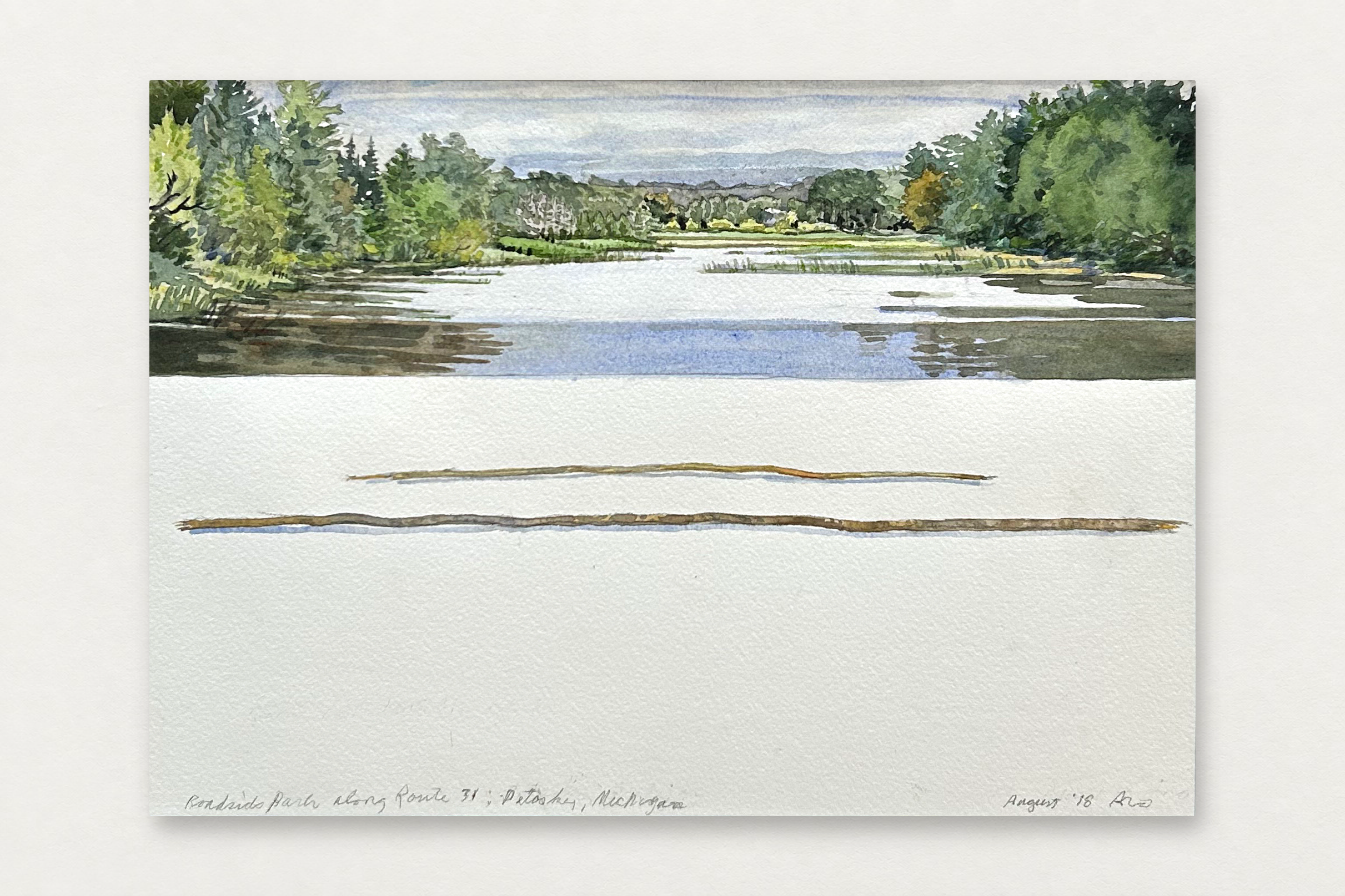 Mary Aro
  Roadside Park 
   Watercolor (Matted and Framed)
  10.25 by 14.25 inches
  $900  