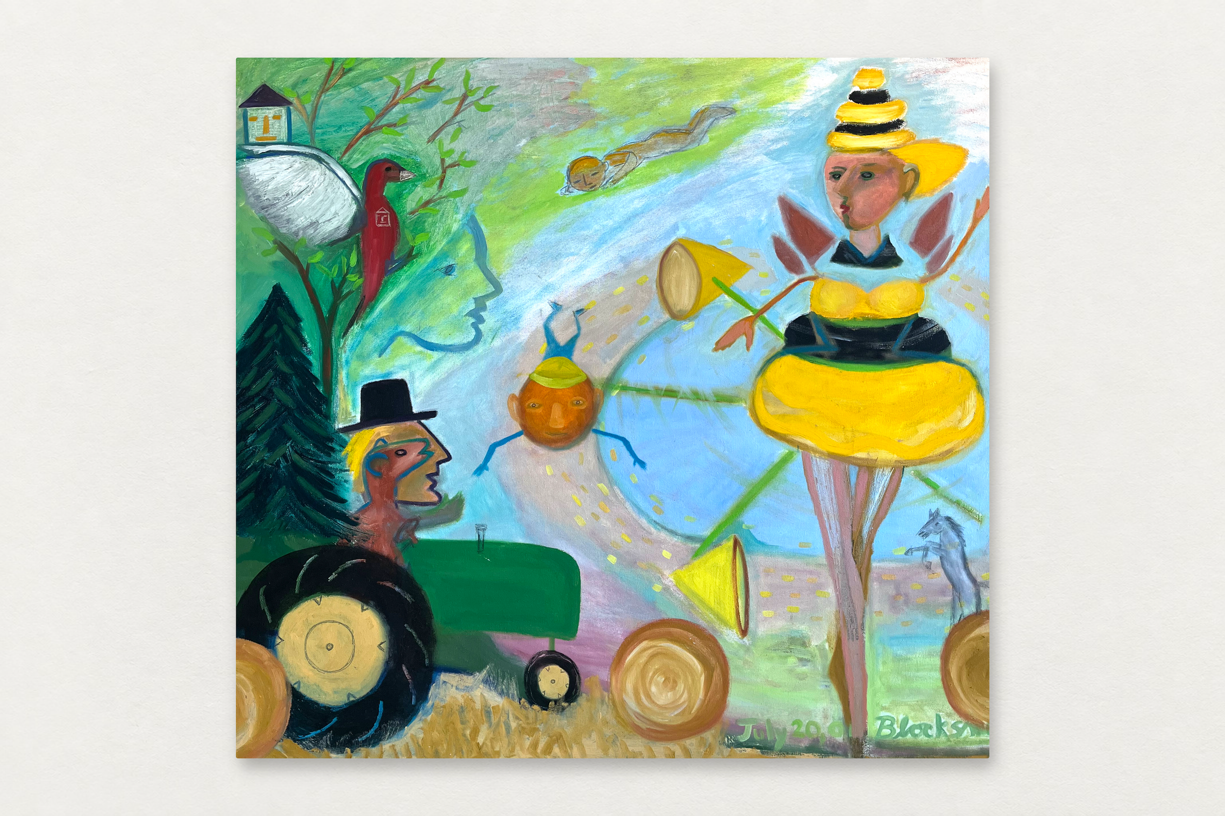 Dewey Blocksma
  Tractor Ballerina 
   Oil on canvas 
  42 by 45 inches
 SOLD  