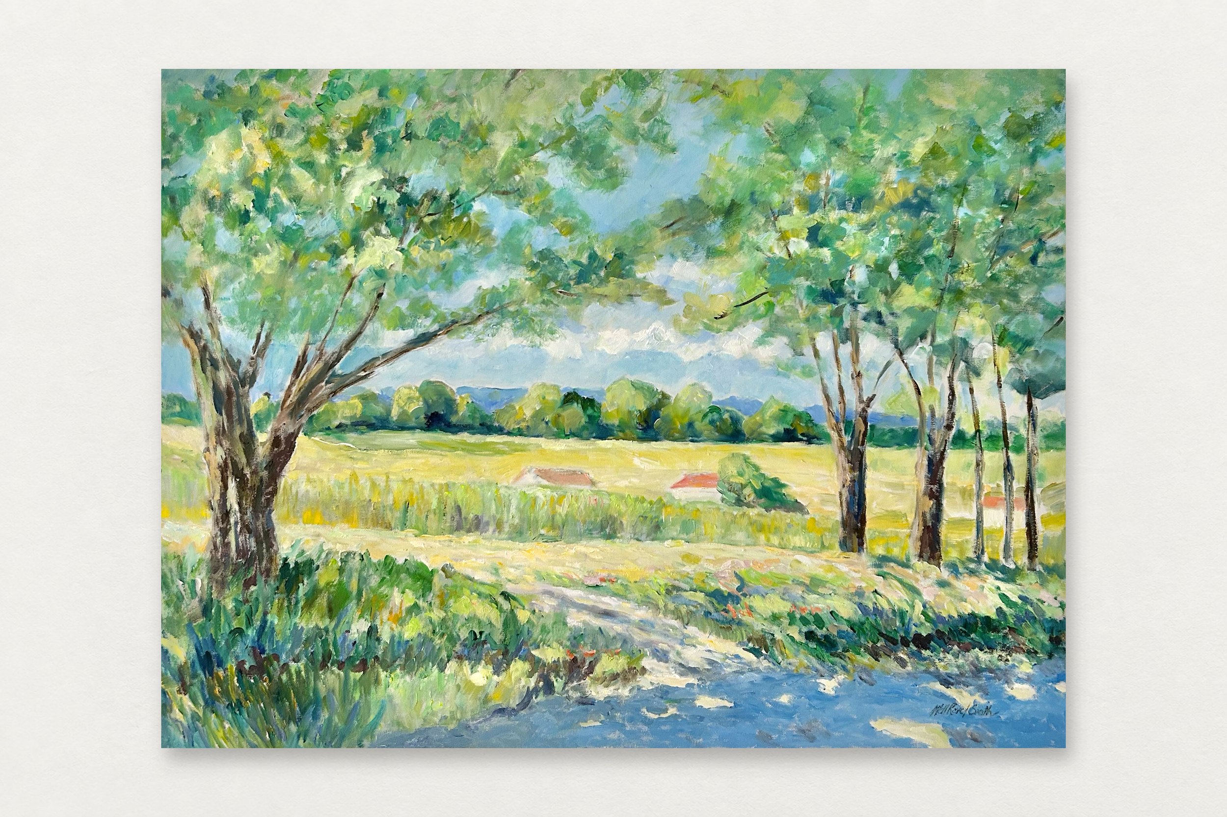 Nell Revel Smith
  Shadow Farmland , 2025
   Oil on canvas
  30 by 40 inches
  $4800  