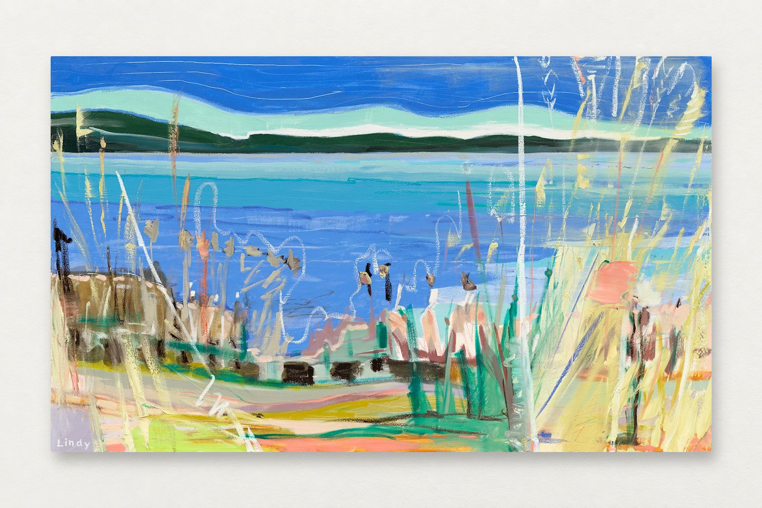 Lindy Bishop
  Evening At Maple Bay Beach , 2026
   Acrylic on canvas
  36 by 60 inches
  $3700  
