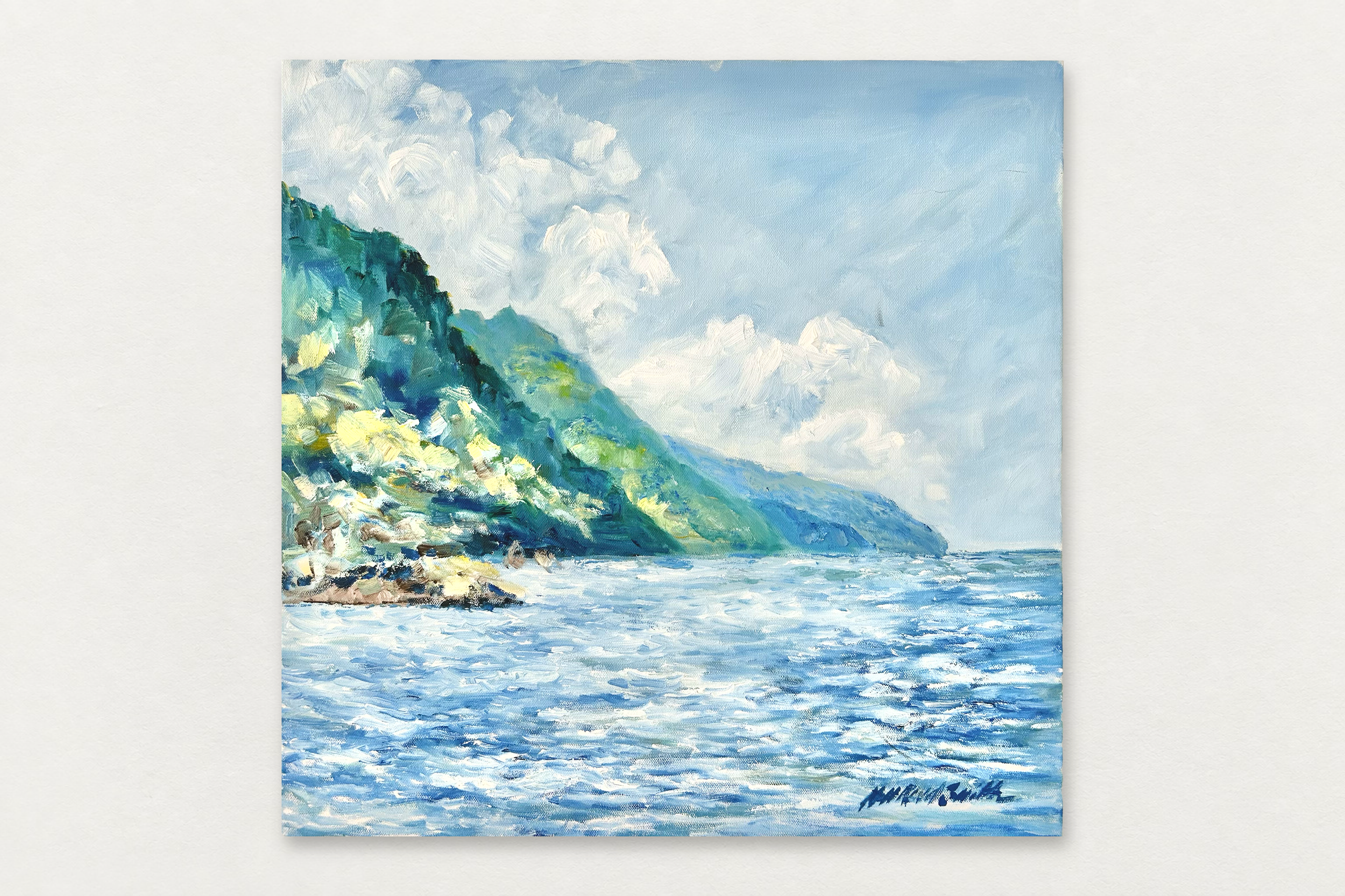 Nell Revel Smith
  Amalfi Coast , 2025
   Oil on canvas
  20 by 20 inches
  $2850  