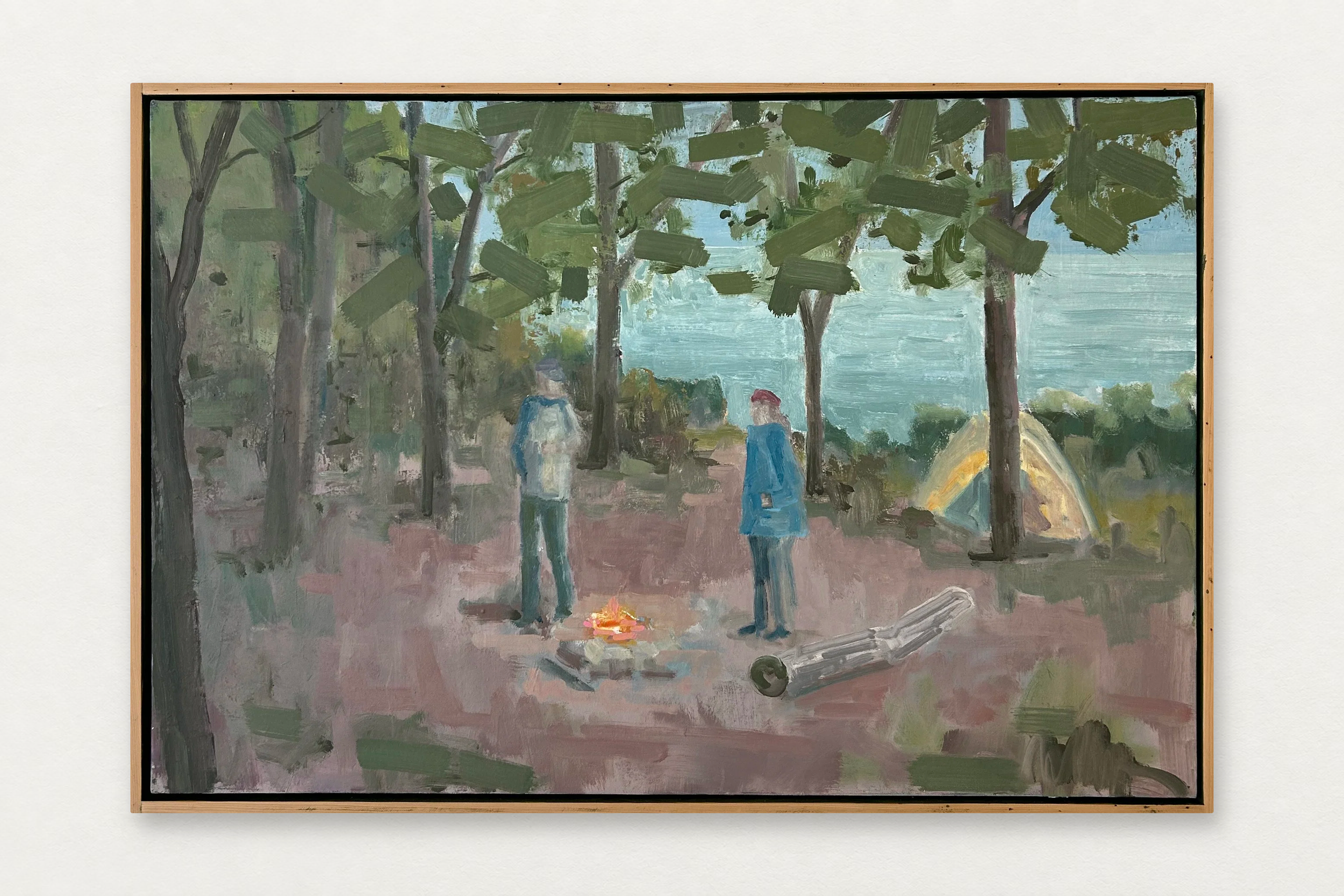 Richard Kooyman
  You and Me Camping In the Yellow Tent 
   Oil on canvas in artist's frame
  24 by 36 inches
  $4800  