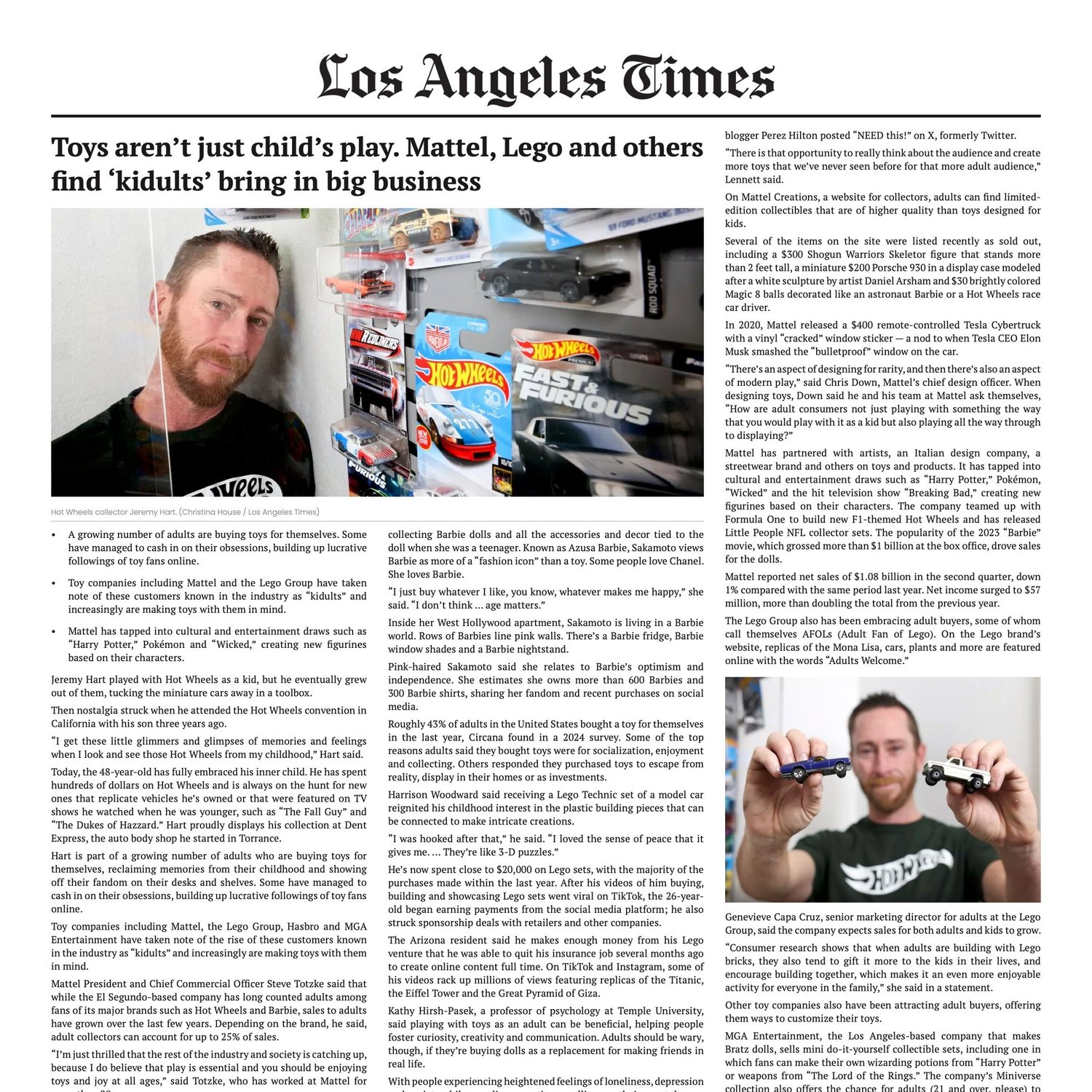 Los Angeles newspaper article