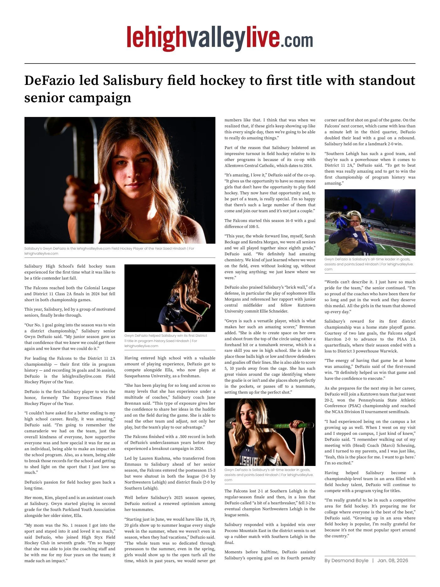 Our ad-free design of the lehighvalleylive story on Salisbury field hockey's first title and its senior leader