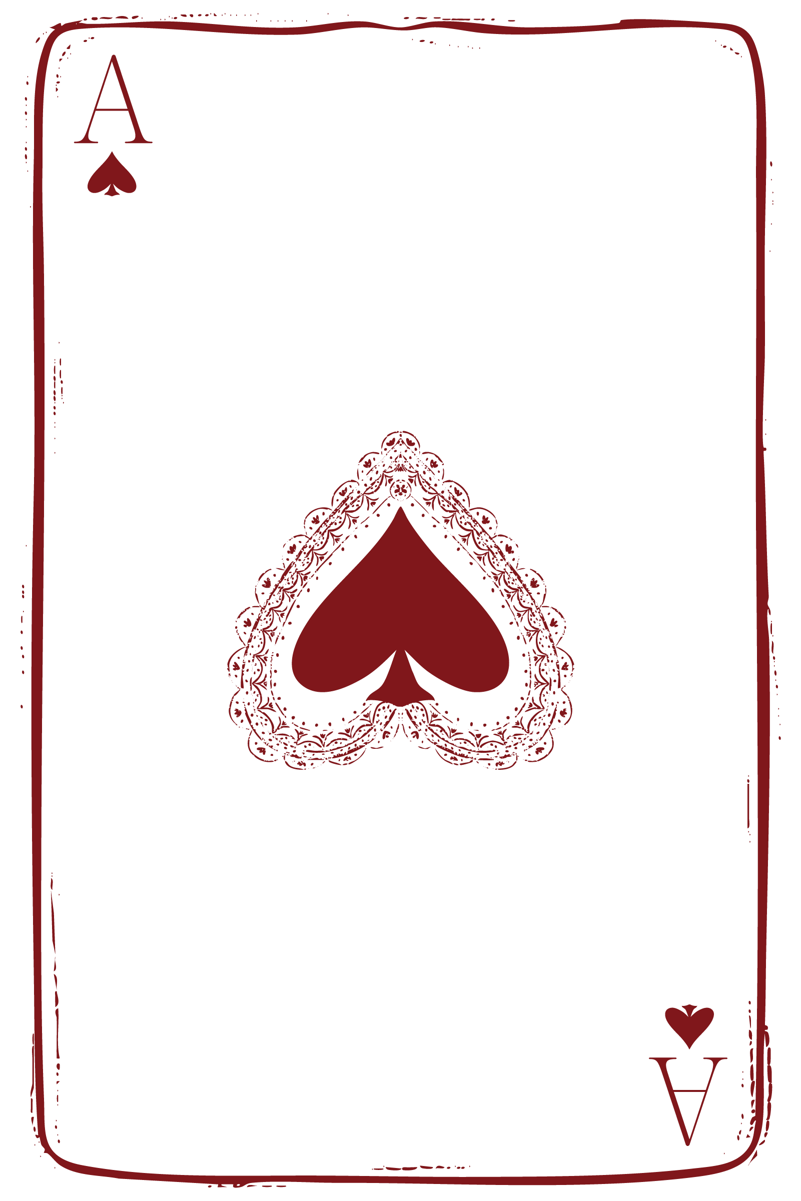 A black and red playing card depicting the Ace of Spades with intricate red artwork and symbols.