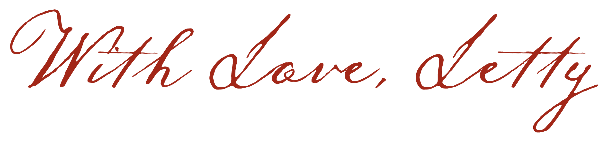 Text that reads "With Love, Lettywayfilms" in elegant, cursive, brown font for wedding videography.