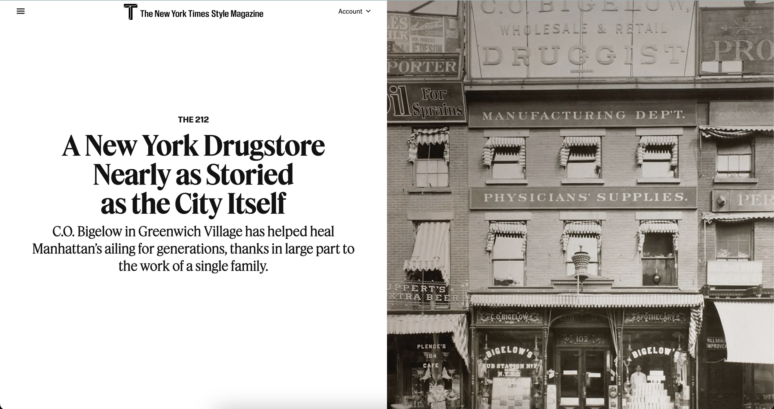 T Magazine - C.O. Bigelow