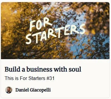 For Starters Newsletter - Interview