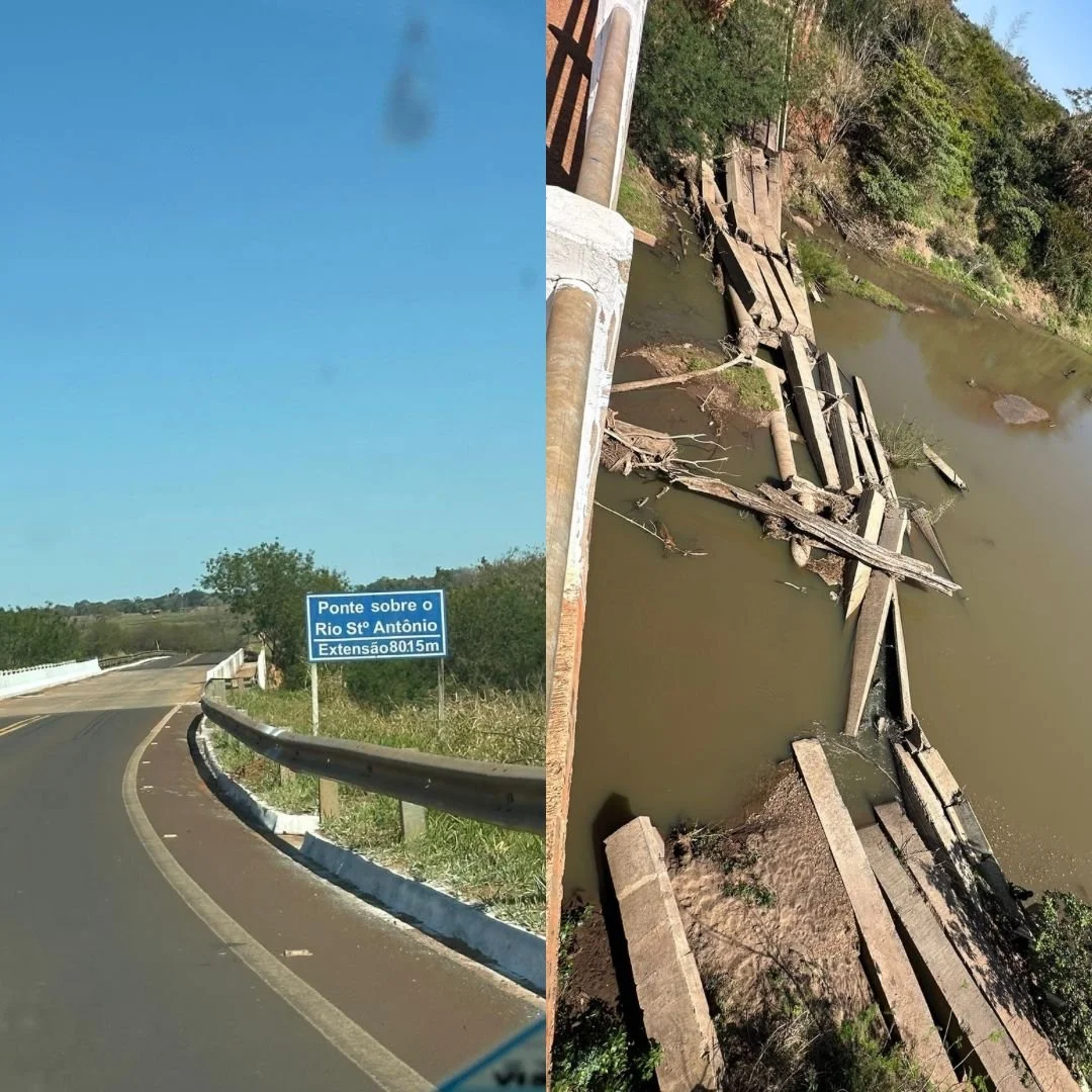 Ponte antiga sobre o Rio Santo Antônio ainda preocupa em Guia Lopes da Laguna