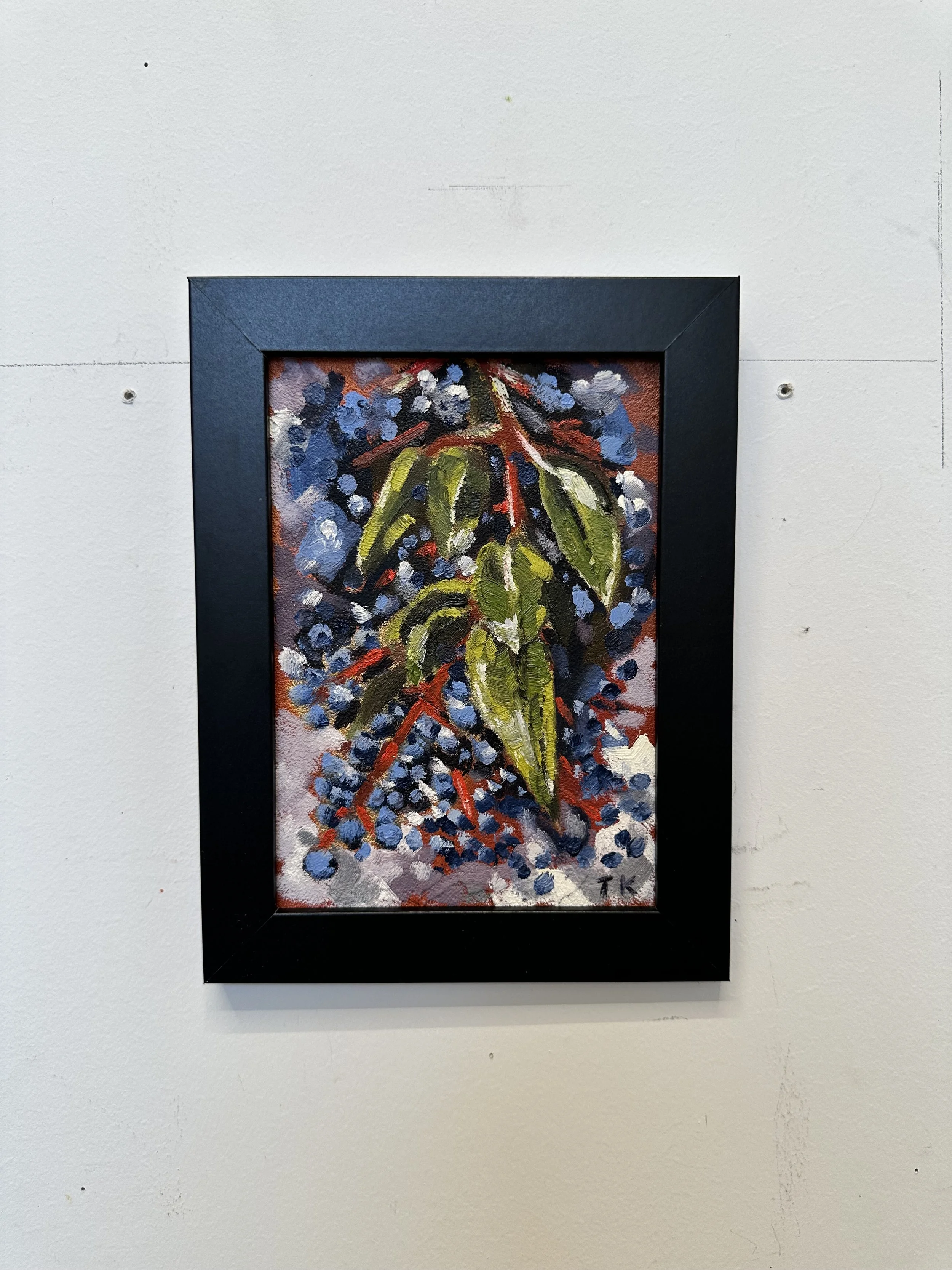 "Winter Berries" Oil Painting on Canvas Panel