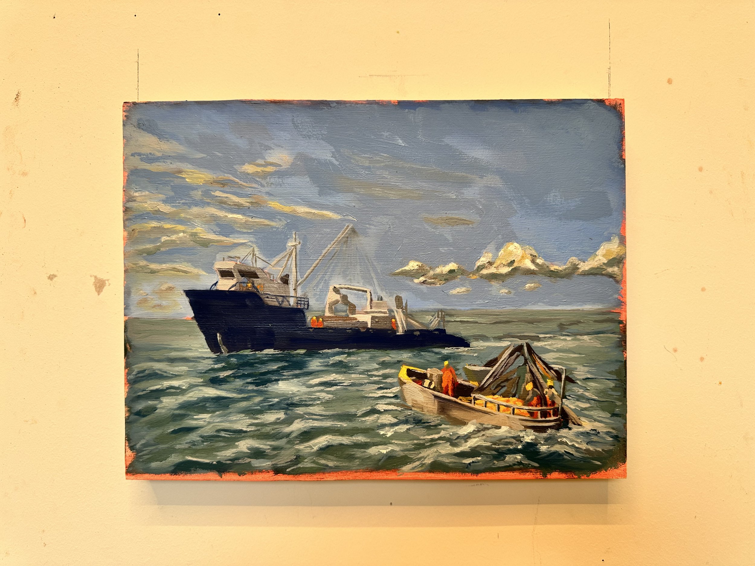 "Watermen of the Chesapeake Bay" Oil Painting onto Hardboard Panel
