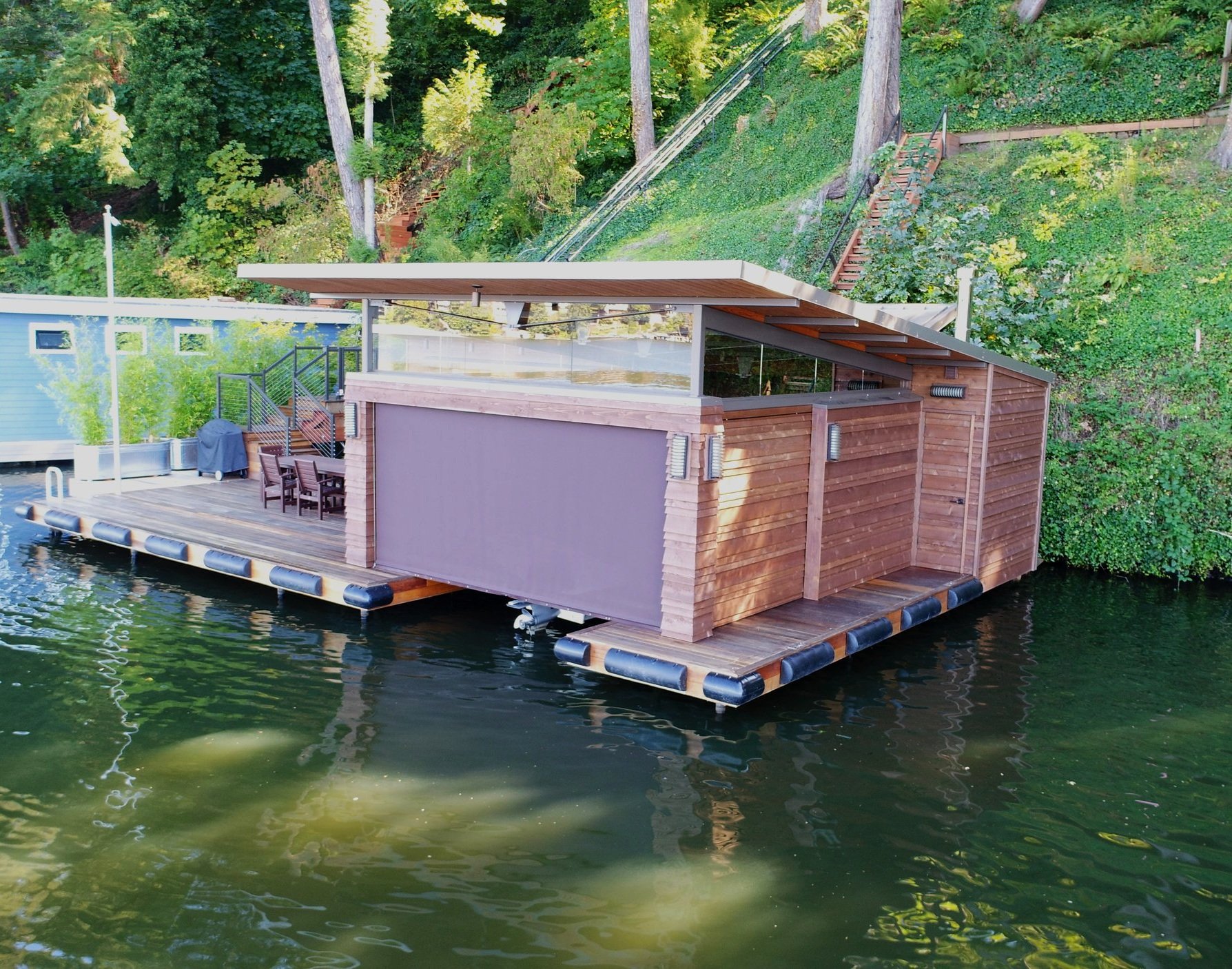 Contemporary Boathouse and Tram