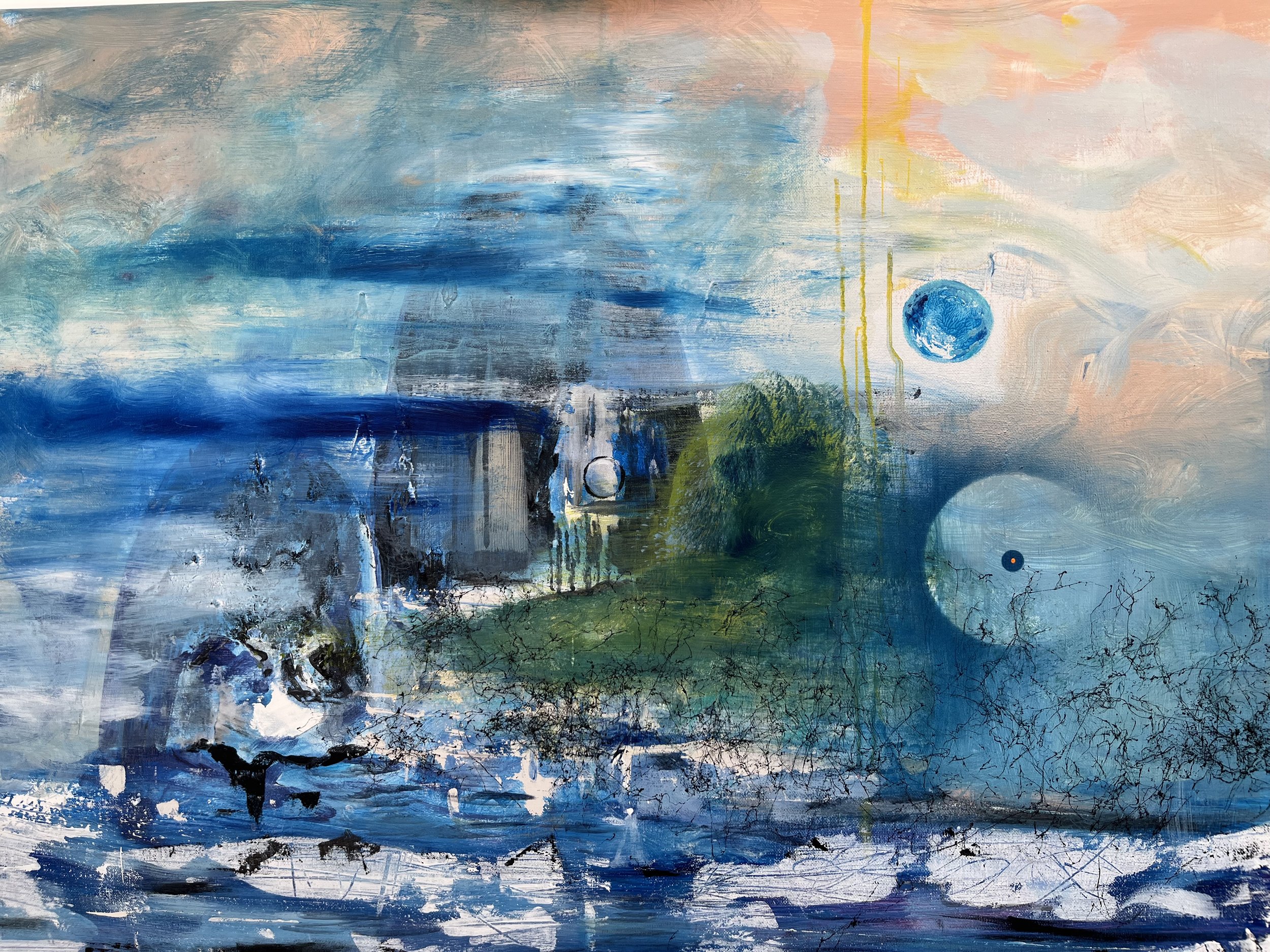 'Fragments of the Infinite Now'
Acrylic on canvas
80cm X 100cm
Available