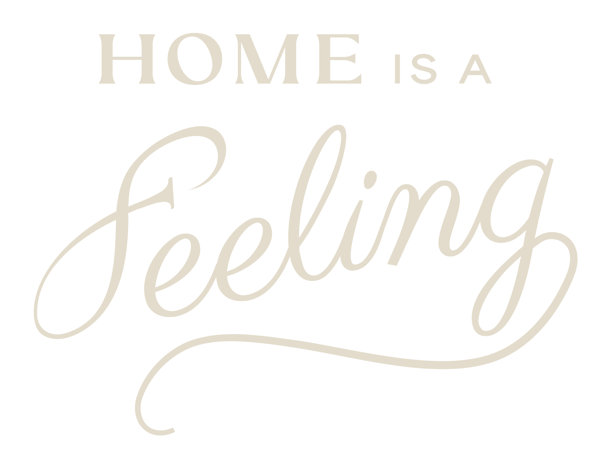 Home is a Feeling logo with “Feeling” in script typography