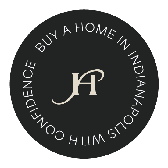 Home is a Feeling circular logo icon with “Buy a home in Indianapolis with confidence” text