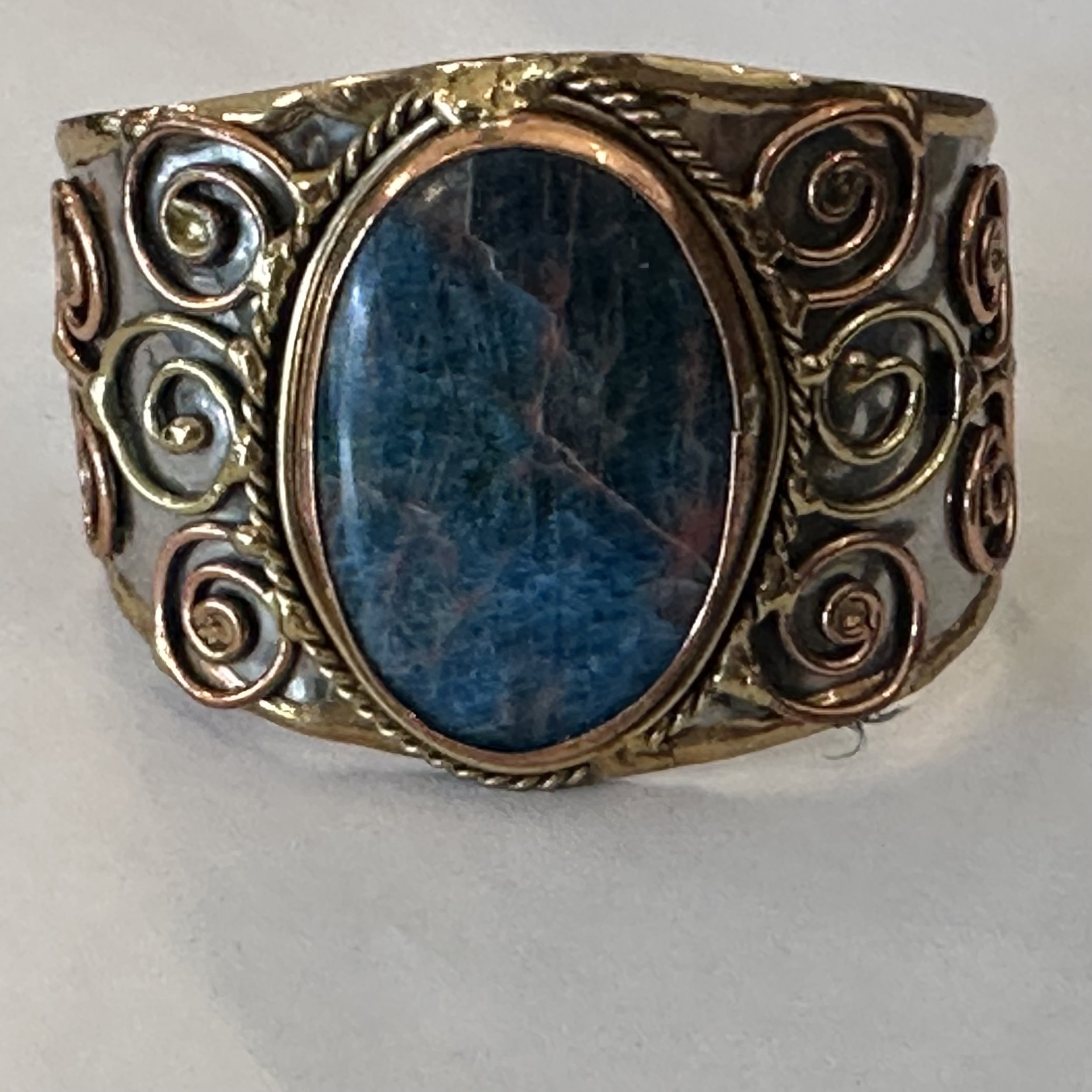 Mixed Metal and Apatite Stone Bracelet by Anju Jewelry