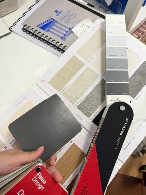 A variety of paint and finish samples