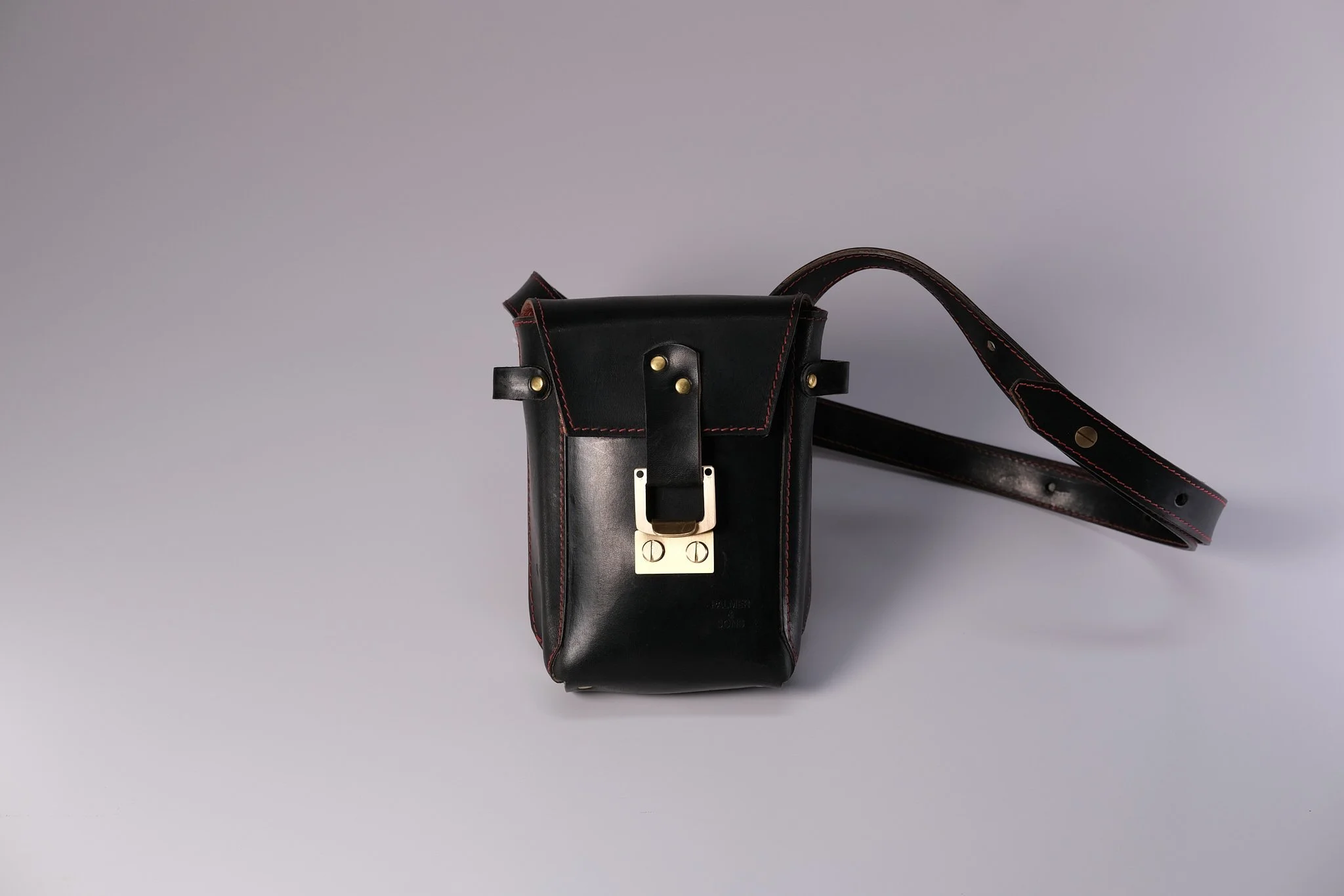 Palmer & Sons No 43 bridle leather side bag in black