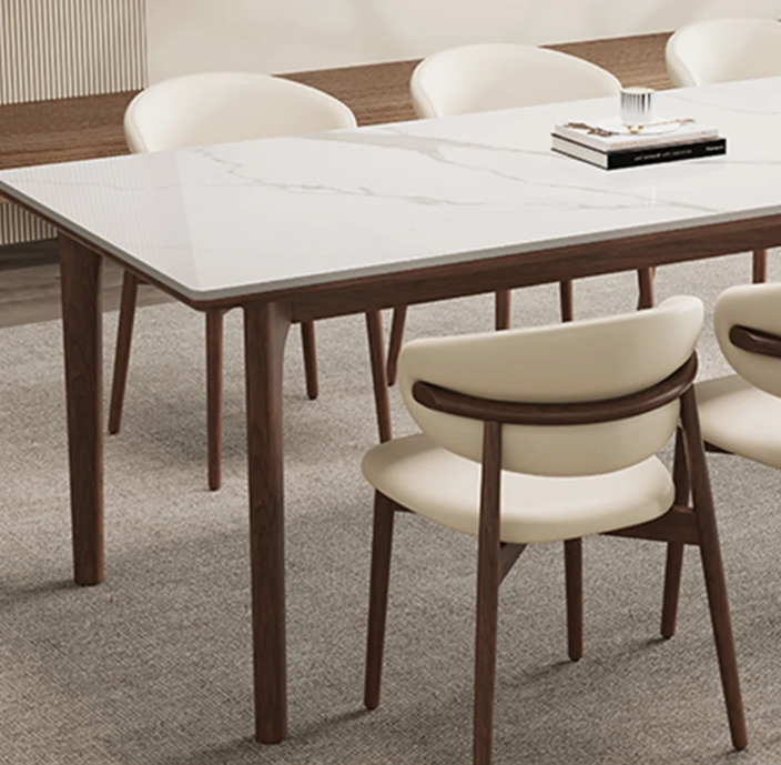 sintered stone oak base dining table