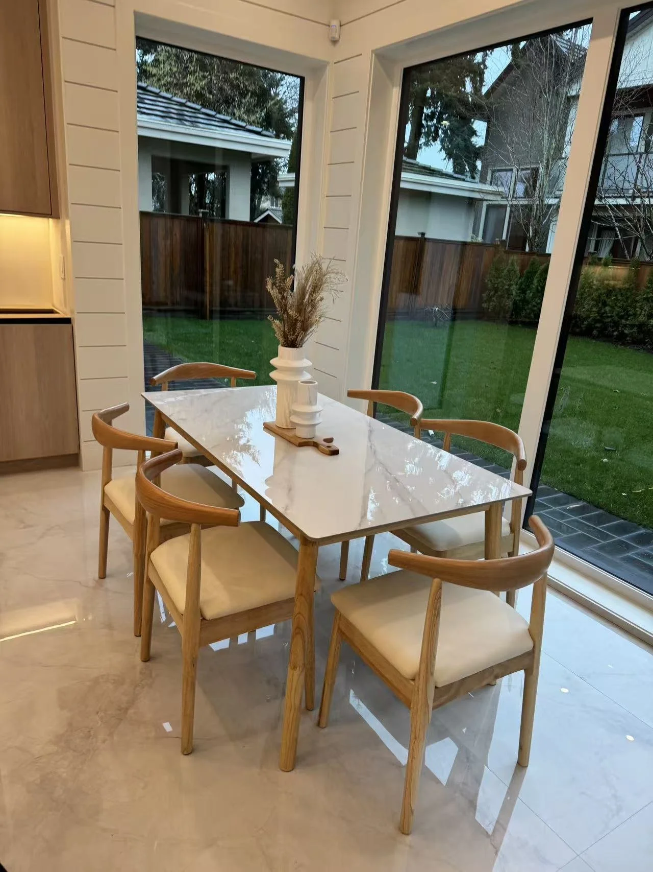 Sintered Stone Oak Dining Set