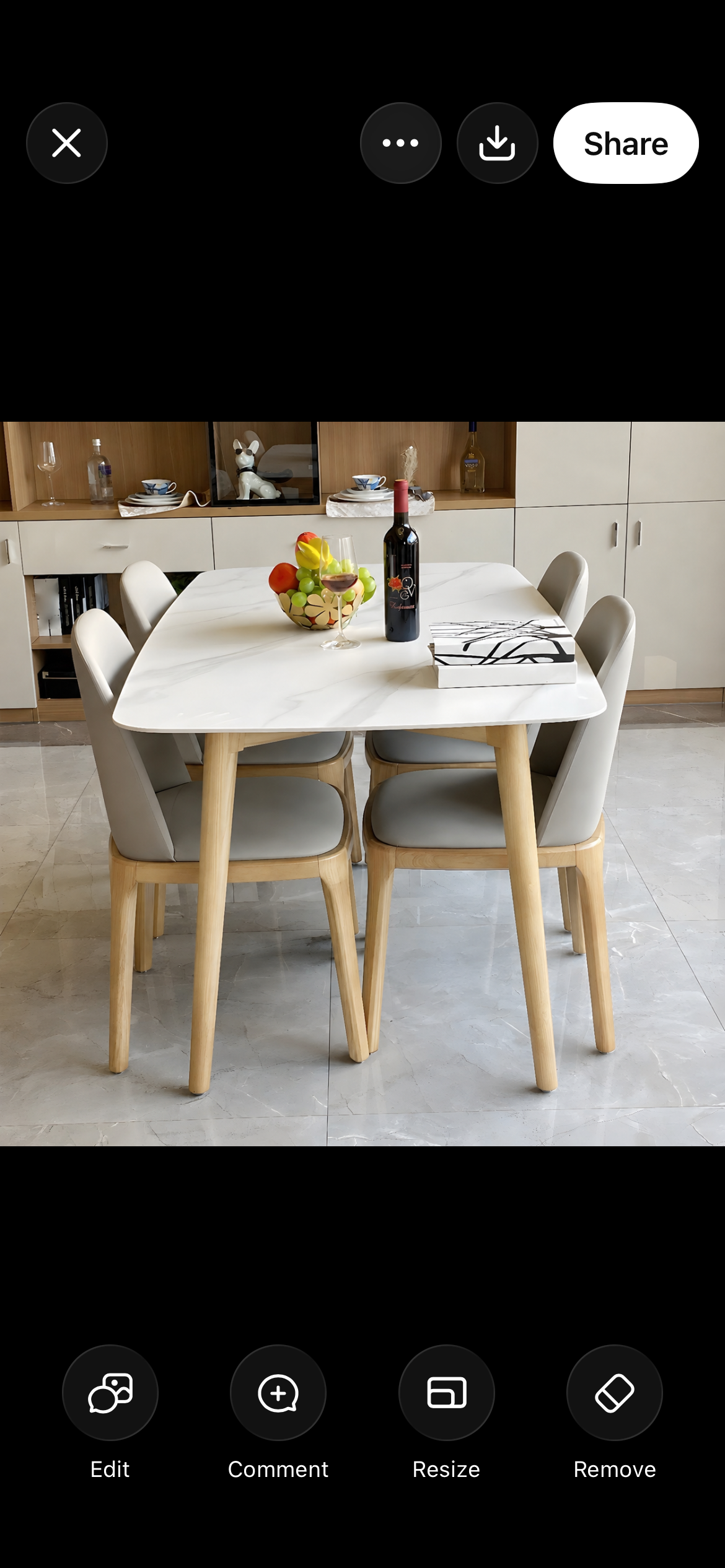 Oak Wood Sintered Stone Dining Table