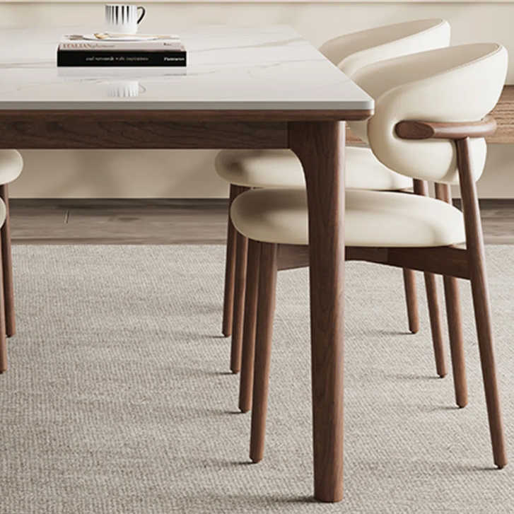sintered stone oak base dining table