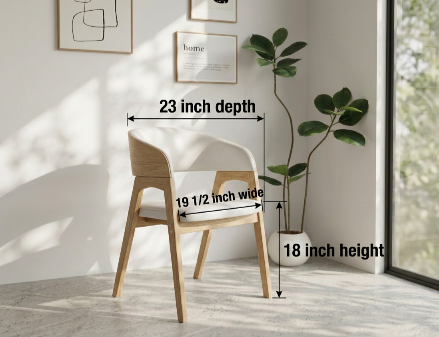 oak wood nagi model dining chair sizing