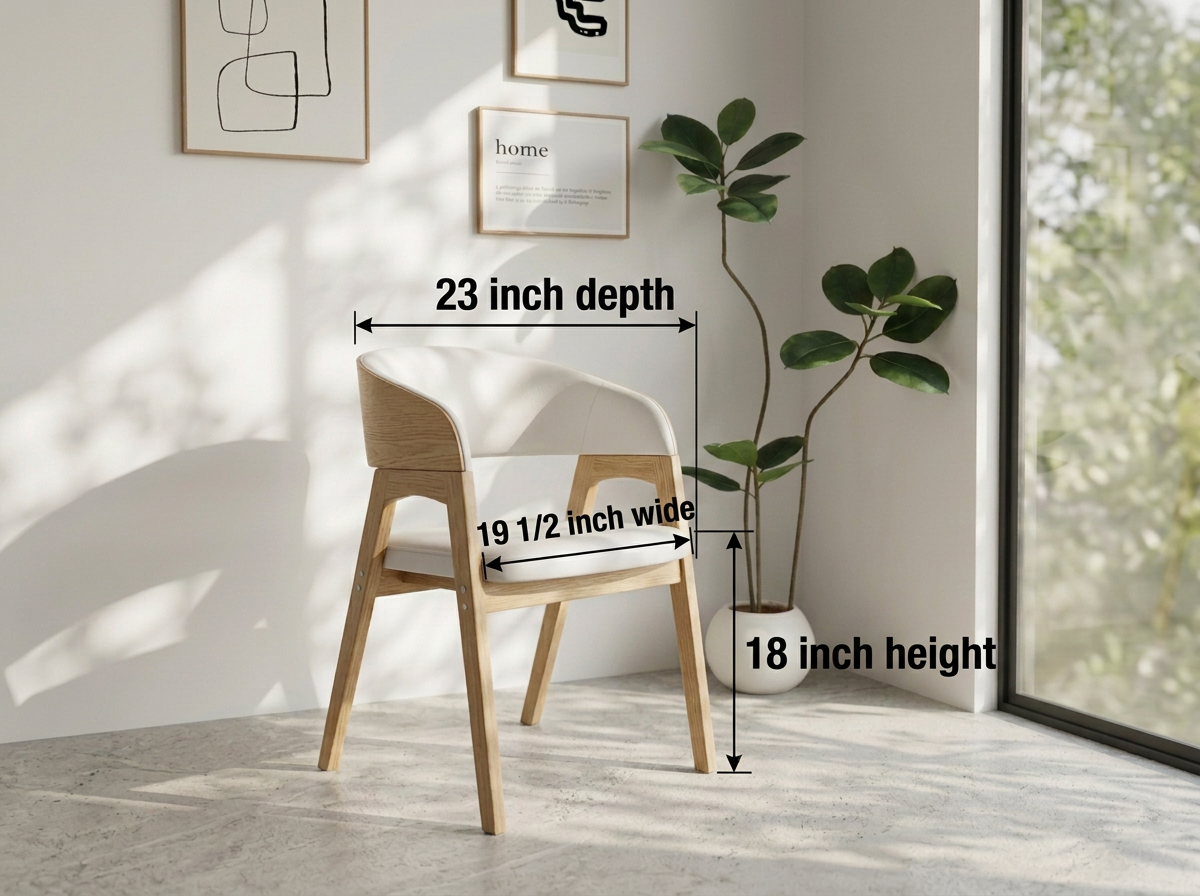 solid oak wood modern dining chair